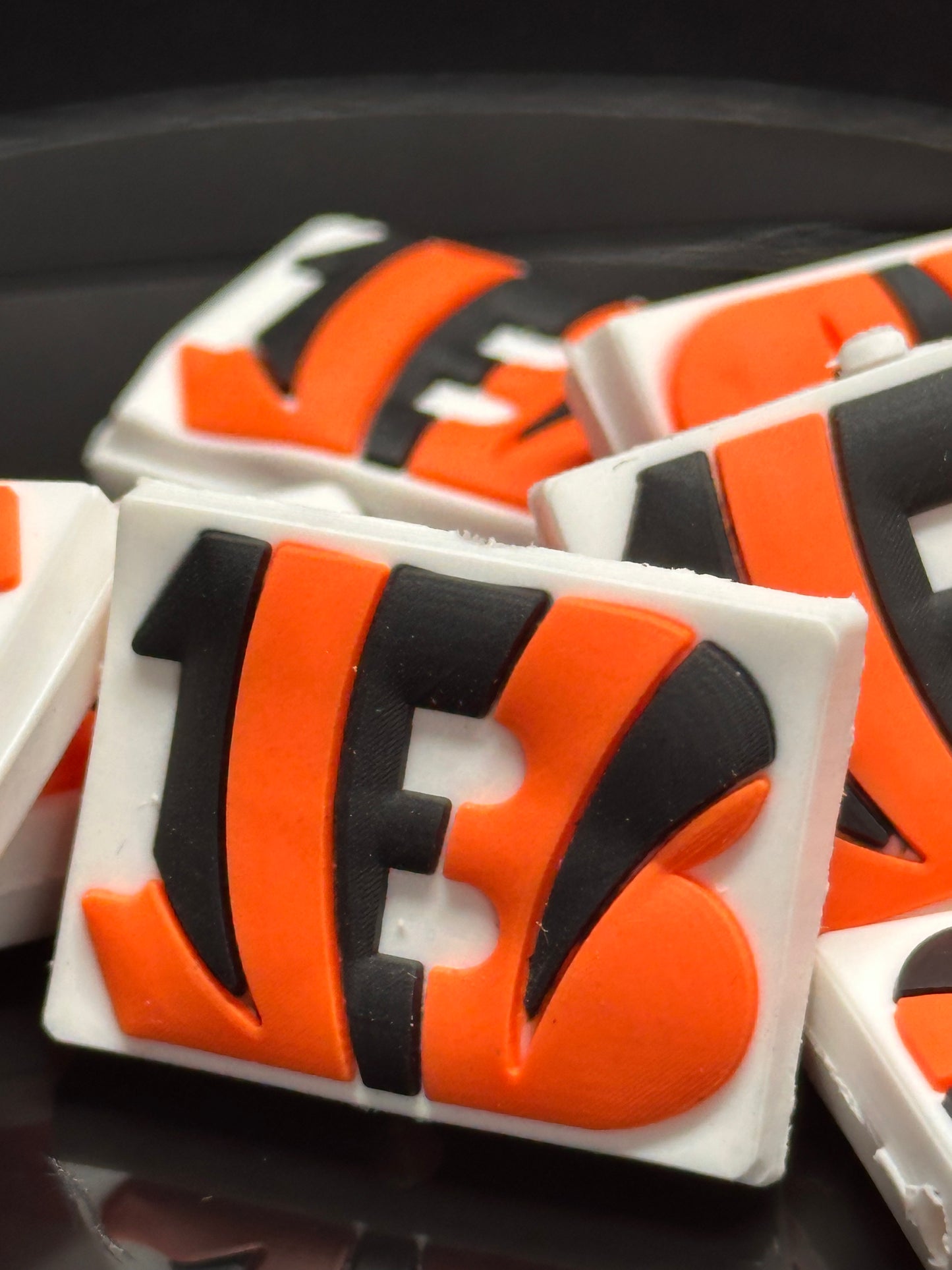Square Cincinnati Bengals focal bead design 4