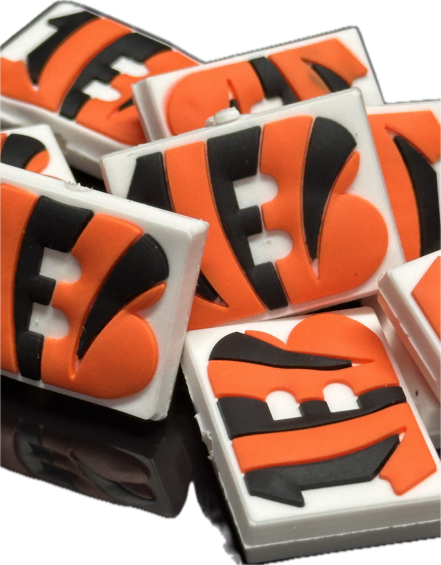 Square Cincinnati Bengals focal bead design 4