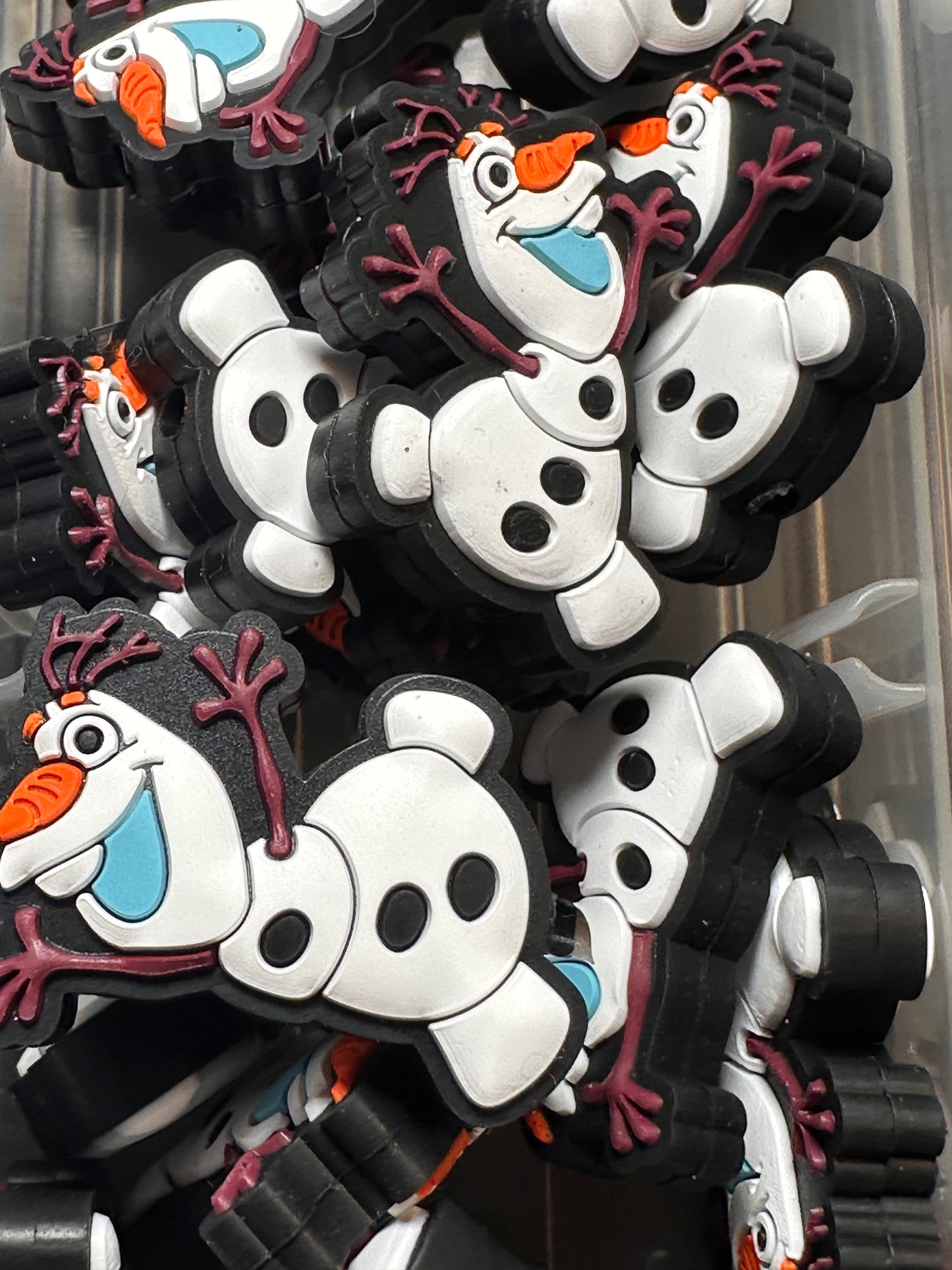 Popular Snowman / Focal Bead/ beadable pen/ Silicone bead/ keychain bead/