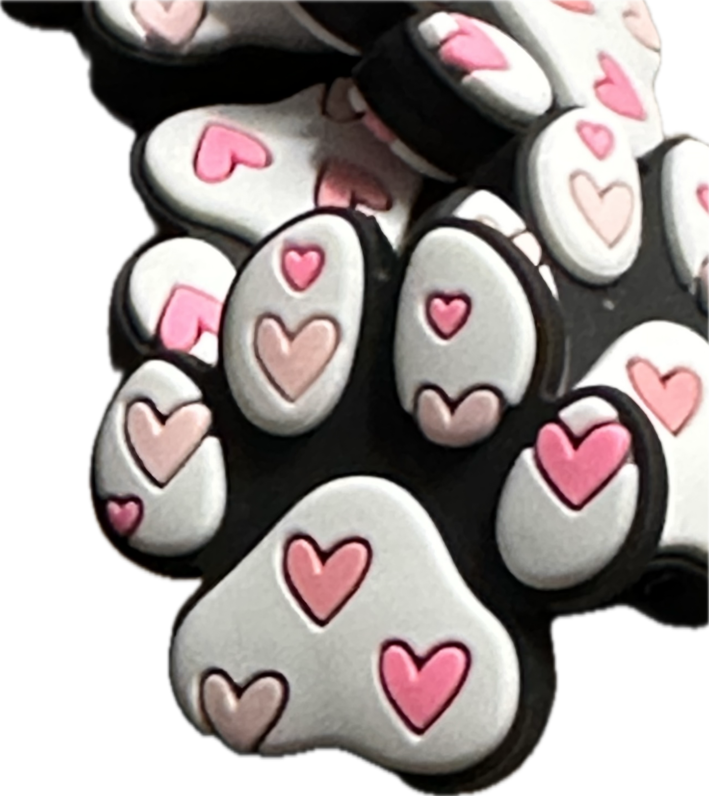 Hearts on Dog paw/ Focal Bead/ beadable pen/ Silicone bead/ keychain bead/ fur baby/ pet/ heart dog/ dog mom