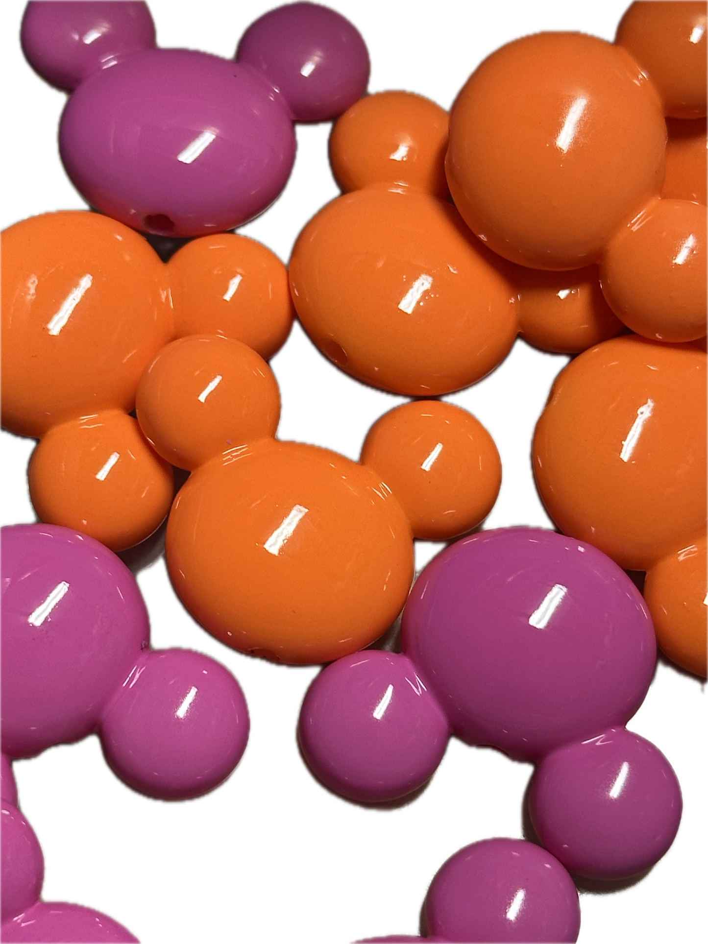 Colorful acrylic ear shaped beads /Five (5) beads included/ beadable pen/ keychain bead/ cube bead/