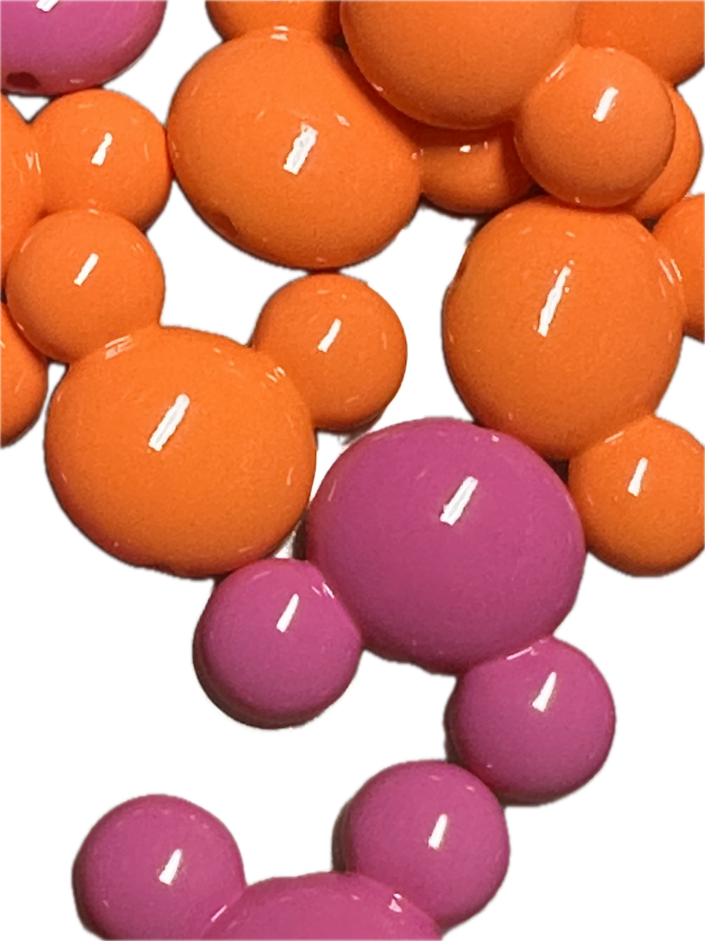 Colorful acrylic ear shaped beads /Five (5) beads included/ beadable pen/ keychain bead/ cube bead/