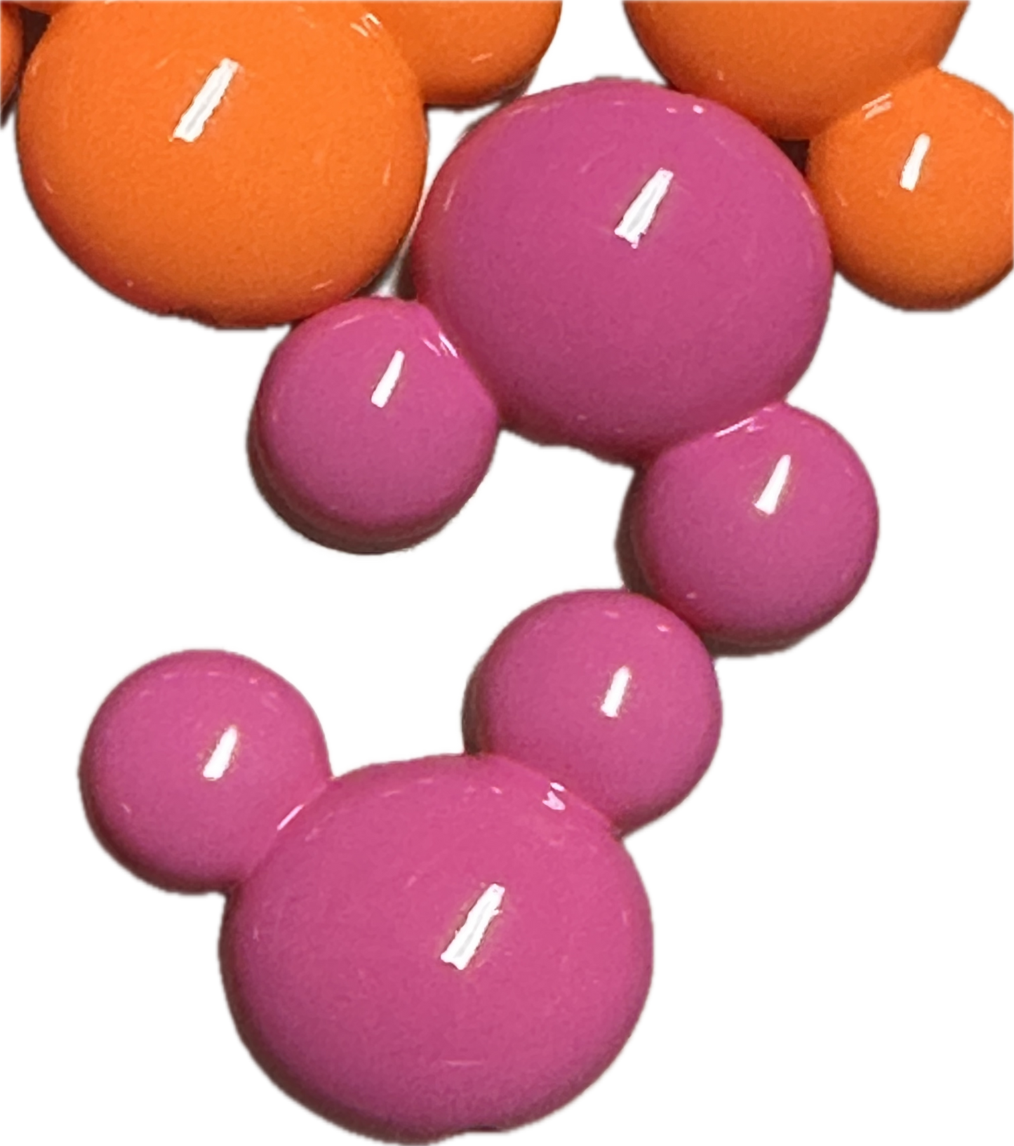 Colorful acrylic ear shaped beads /Five (5) beads included/ beadable pen/ keychain bead/ cube bead/