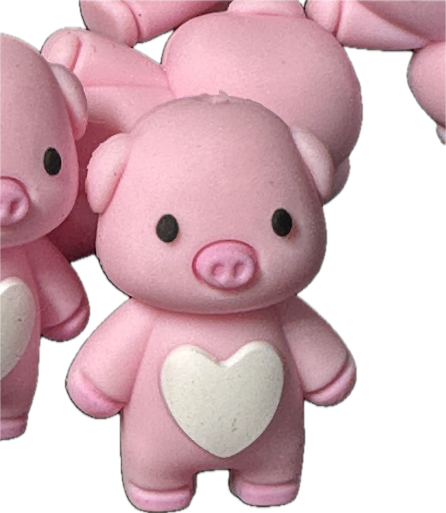3D Pig with heart Focal Bead/ Pen beads/ Keychain beading / DIY crafts