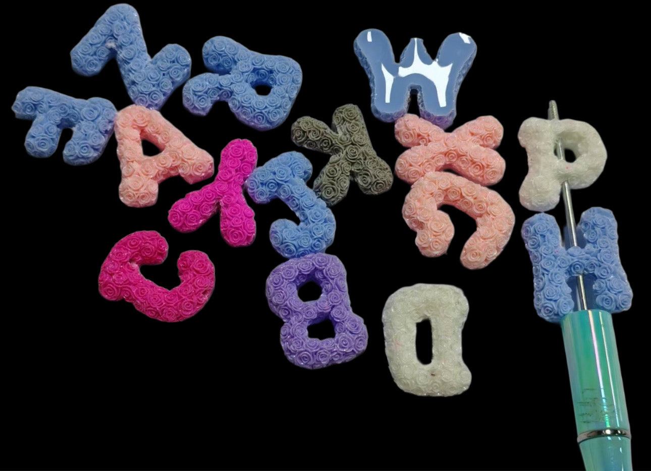 Alphabet letters beads/ hole top to bottom/ perfect for beadable pens and keychain DIY/ choose your letters to personalize your project