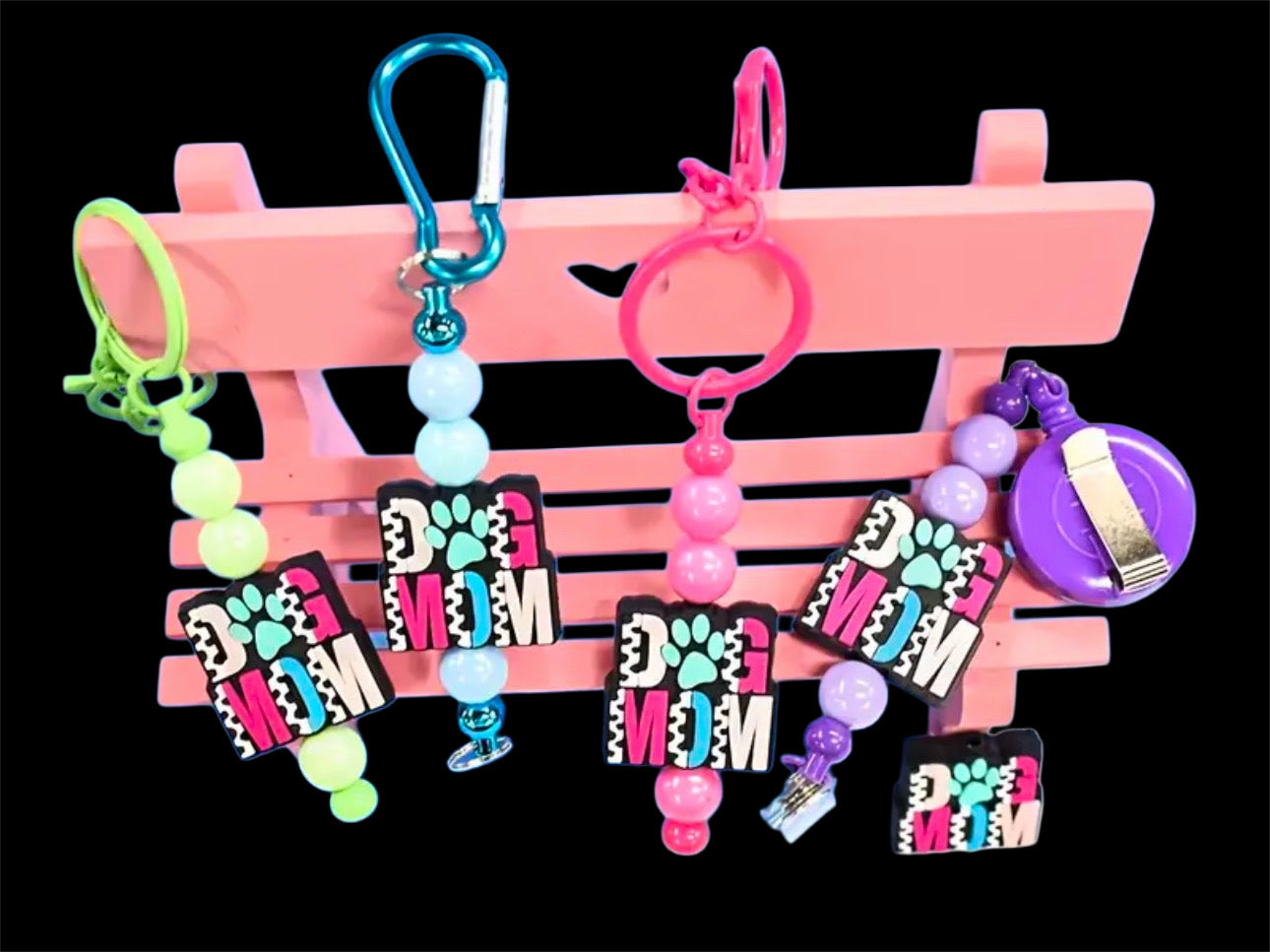 Dog Mom beads/ Focal Bead/ beadable pen/ Silicone bead/ keychain bead/ pet / dog/