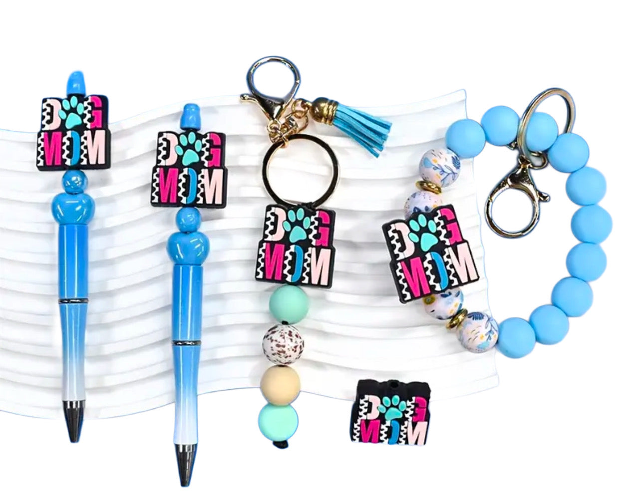 Dog Mom beads/ Focal Bead/ beadable pen/ Silicone bead/ keychain bead/ pet / dog/
