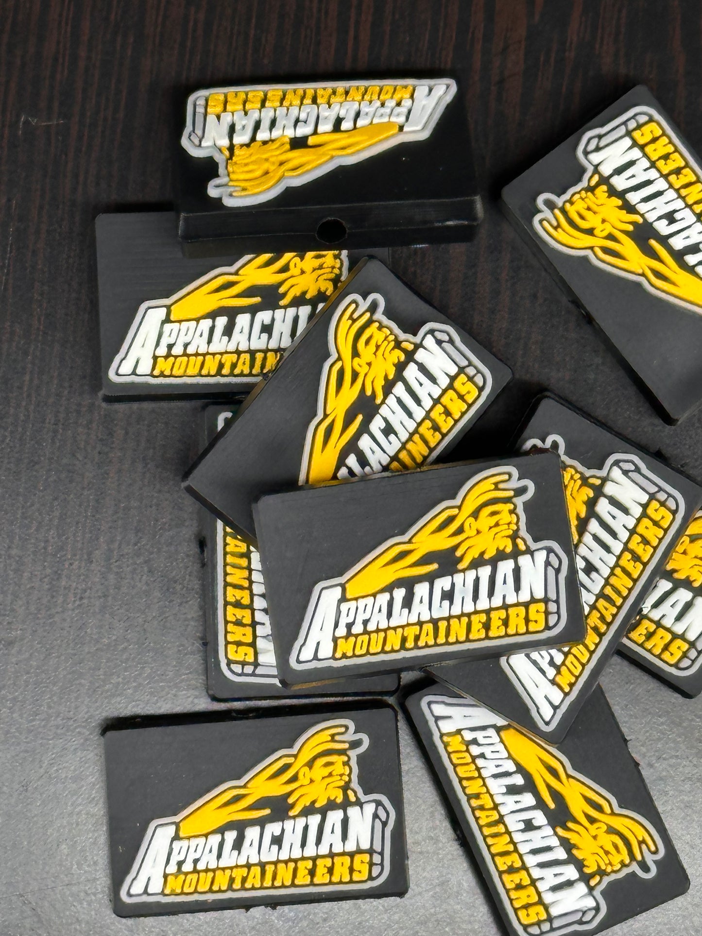 Appalachian Mountaineers focal beads/ beadable pen/ Silicone bead/ keychain bead / Football/