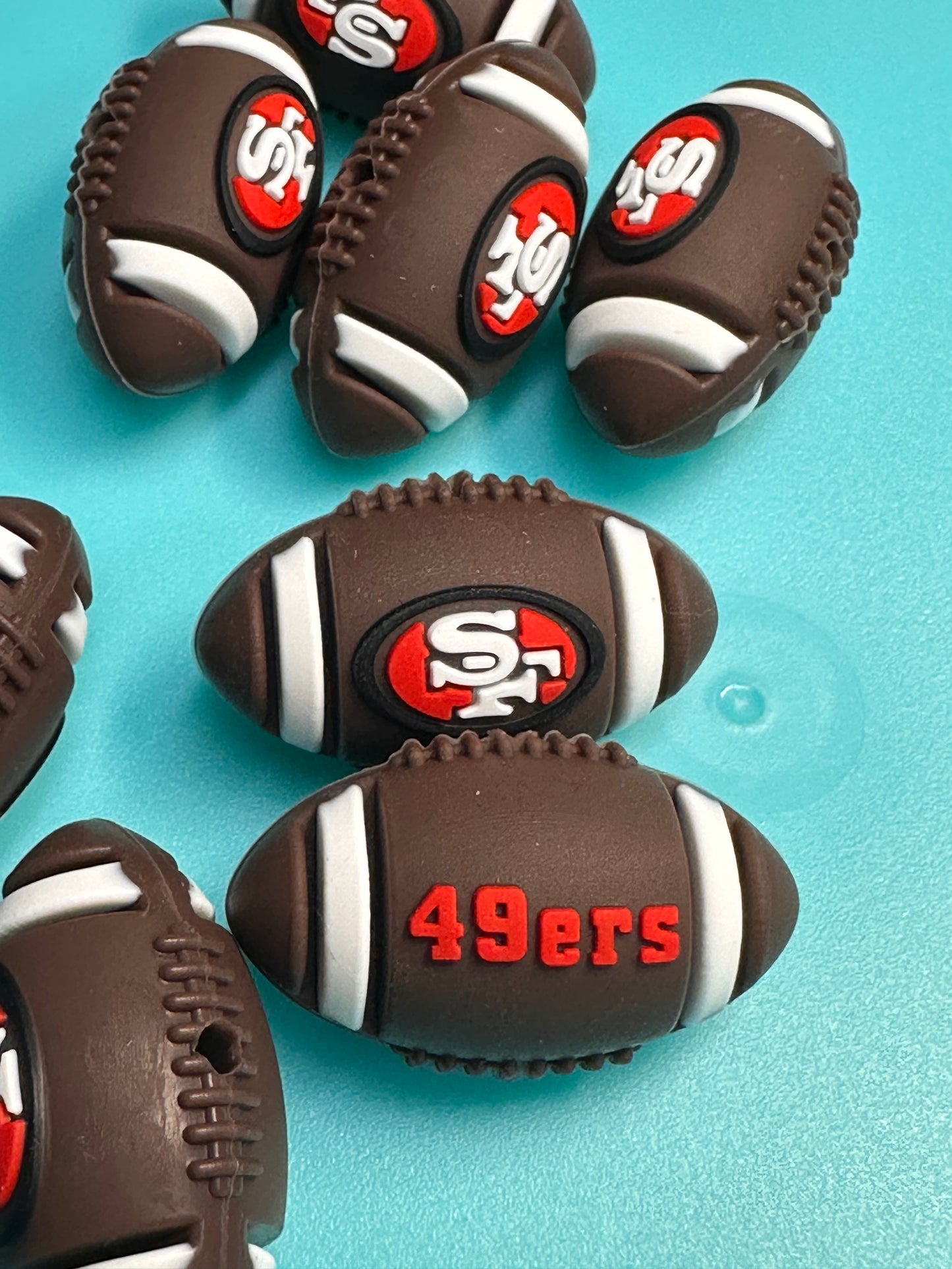 3D football shaped San Francisco 49 focal bead