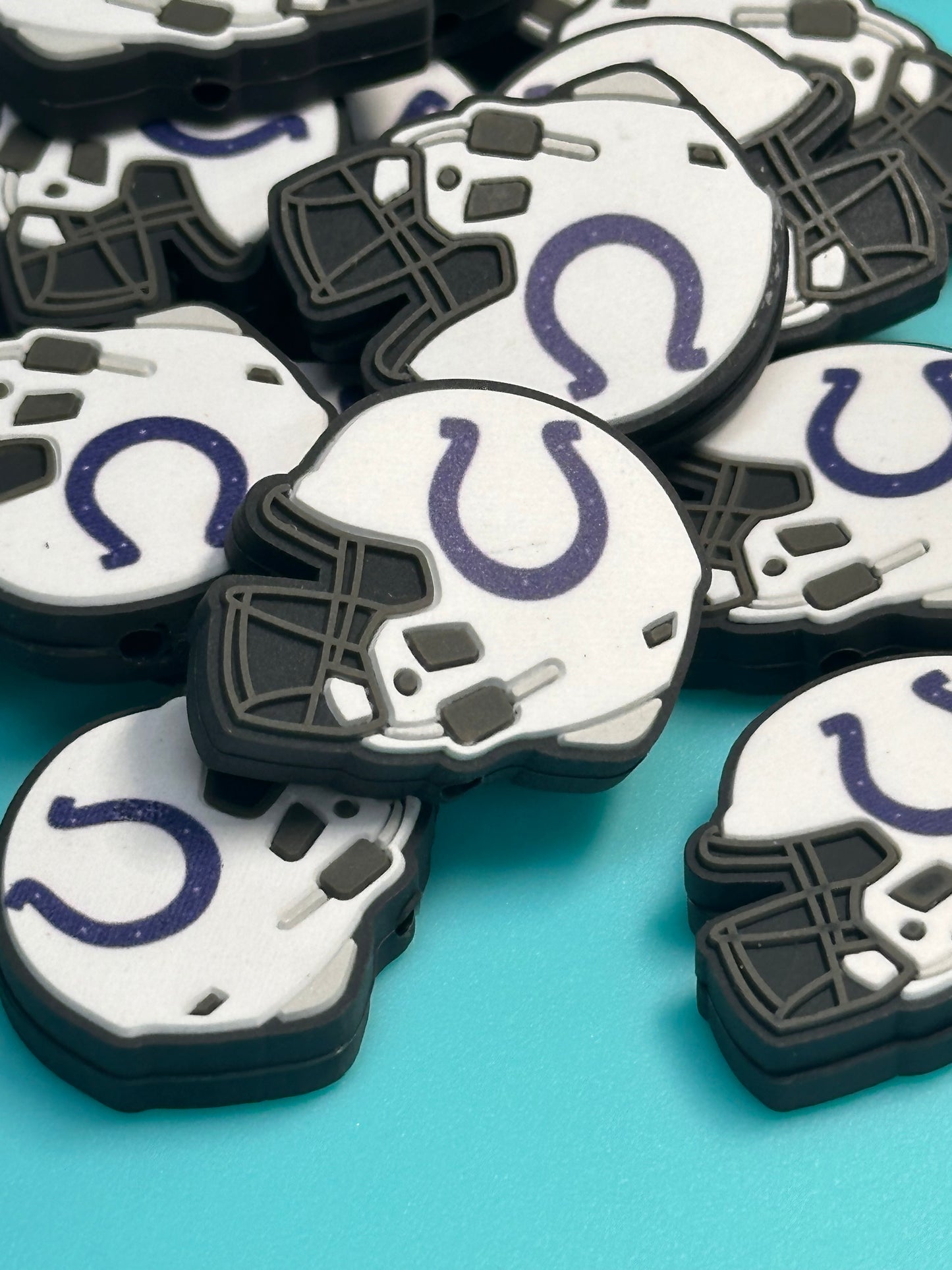 Indianapolis Colts helmet shaped focal bead / football /