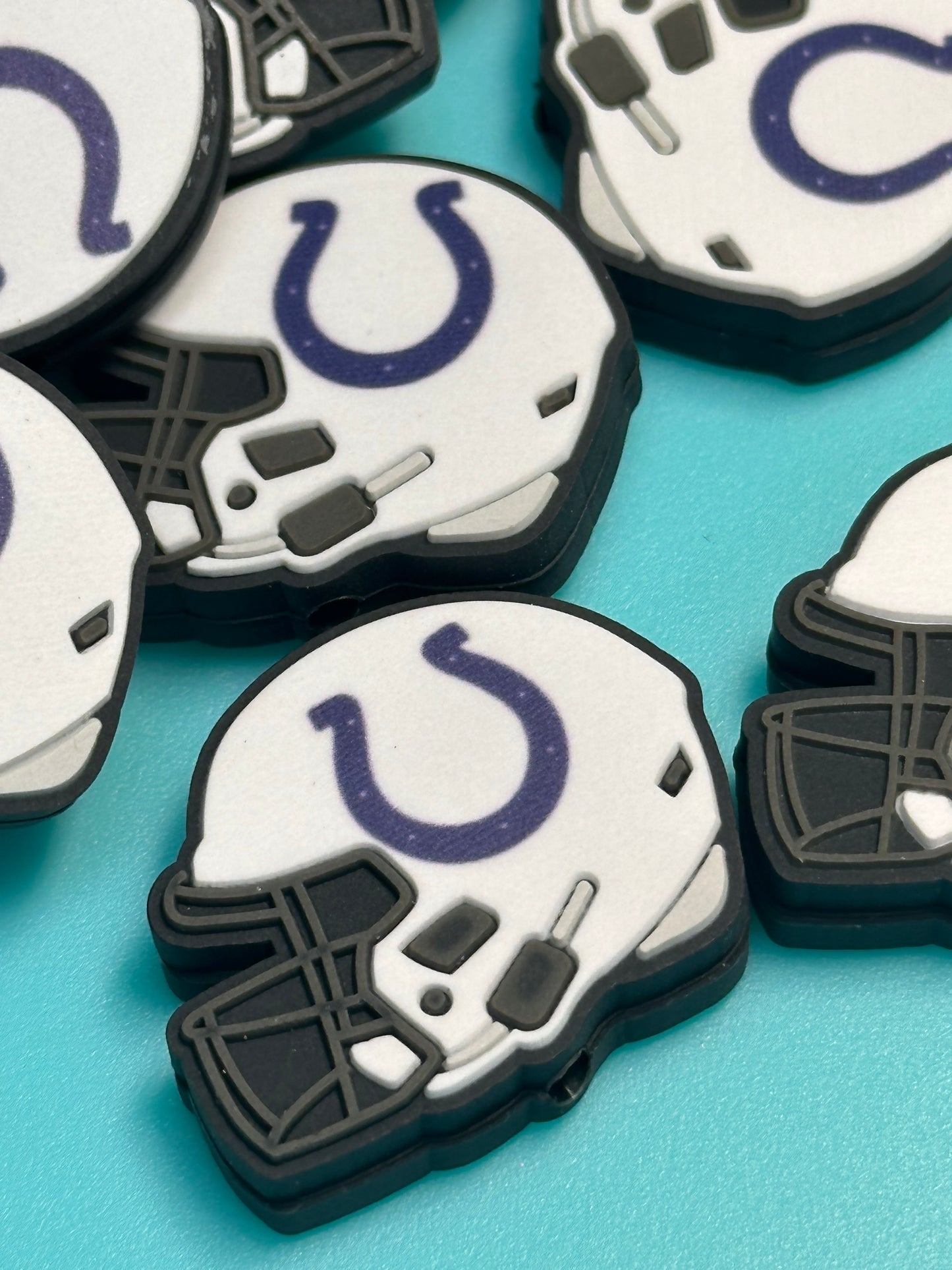 Indianapolis Colts helmet shaped focal bead / football /