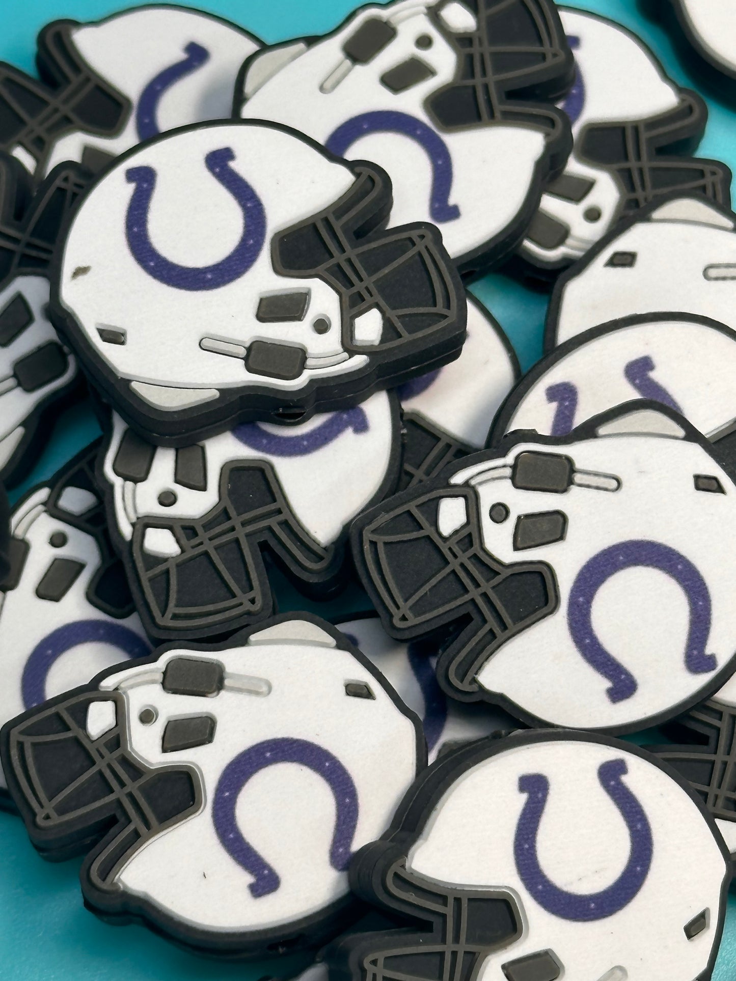 Indianapolis Colts helmet shaped focal bead / football /