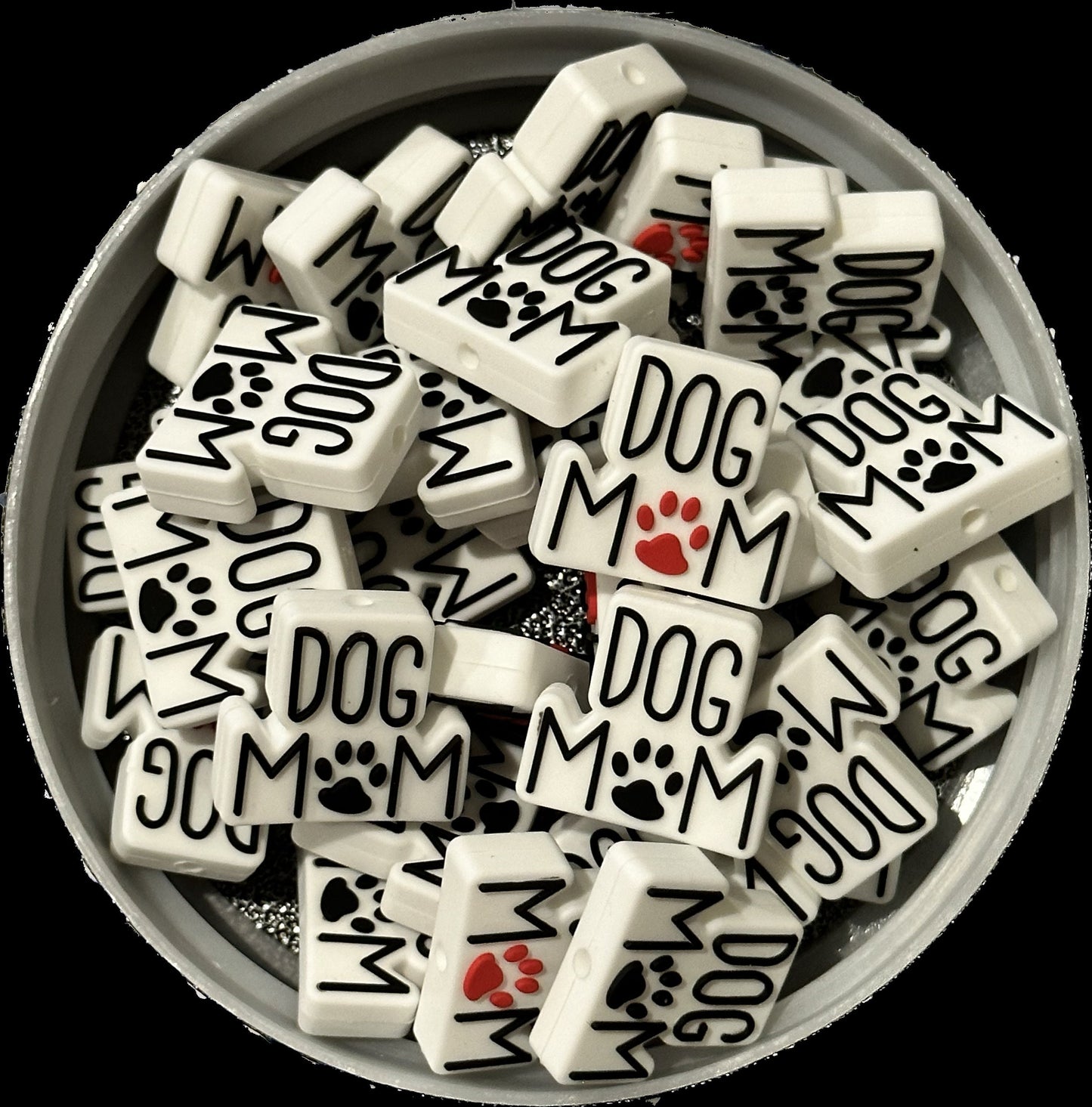 Dog mom / Focal Bead/ beadable pen/ Silicone bead/ keychain bead/ puppy
