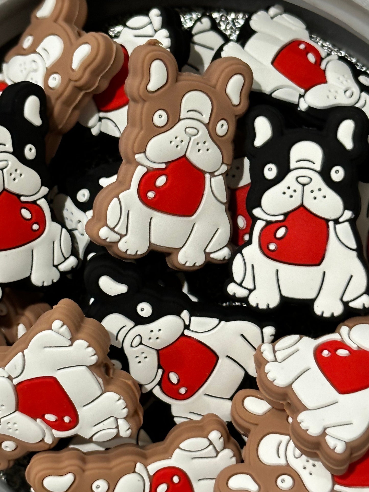 Boston Terrier dog/ Focal Bead/ French bulldog/ beadable pen/ Silicone bead/ cow/ keychain bead/ puppy