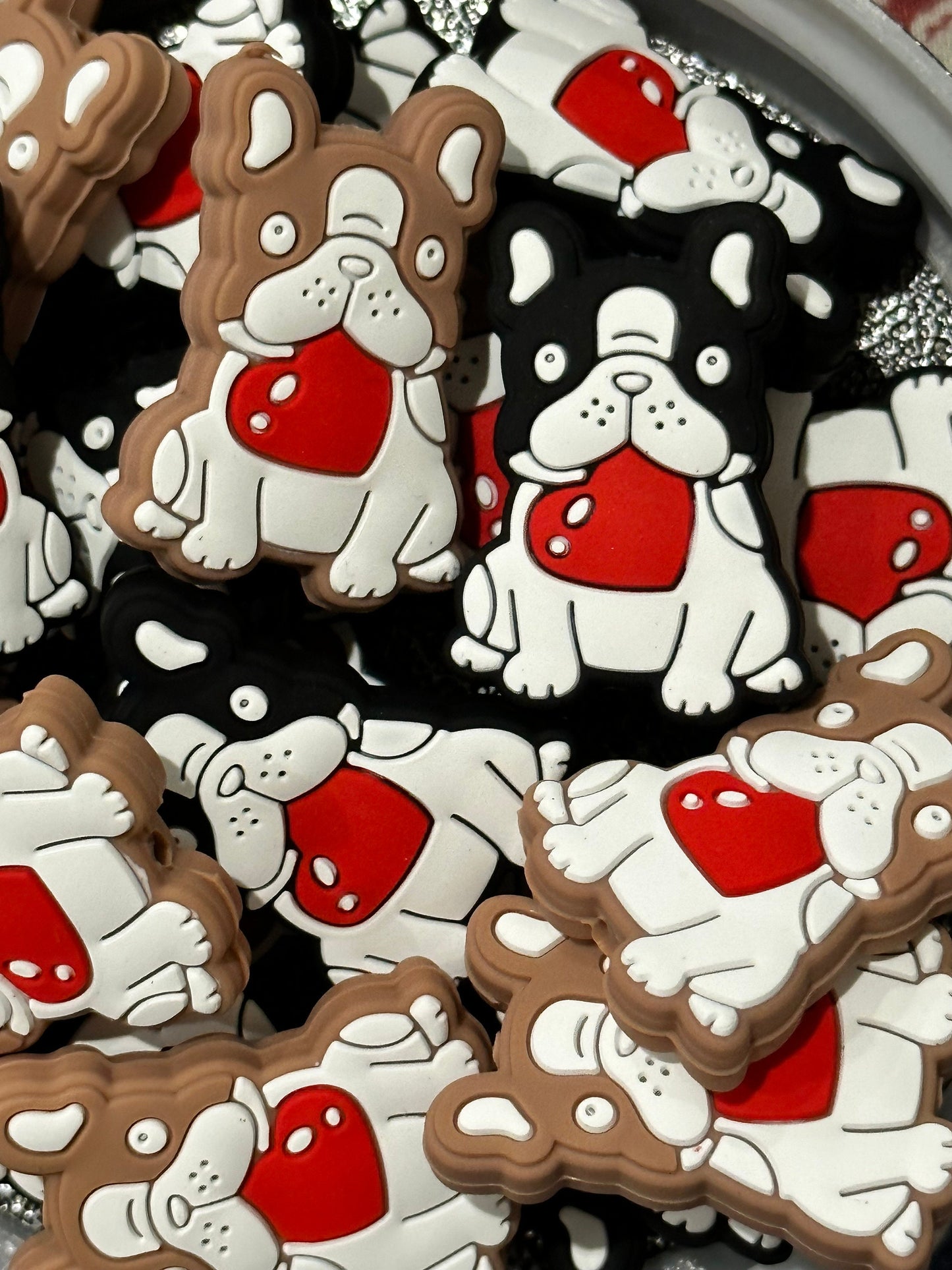 Boston Terrier dog/ Focal Bead/ French bulldog/ beadable pen/ Silicone bead/ cow/ keychain bead/ puppy