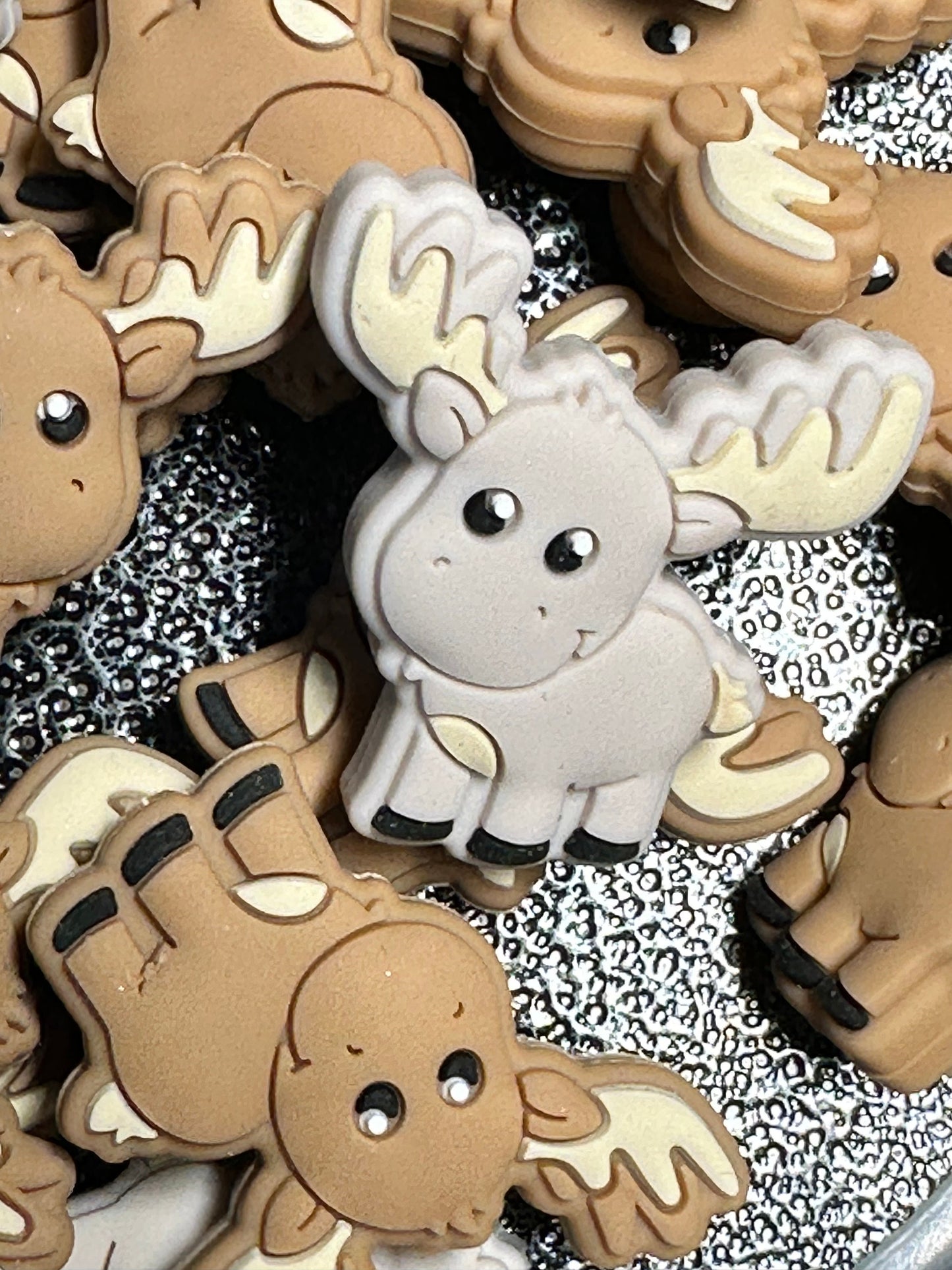 Moose Focal Bead/ antlers/ beadable pen/ Silicone bead/ keychain bead/
