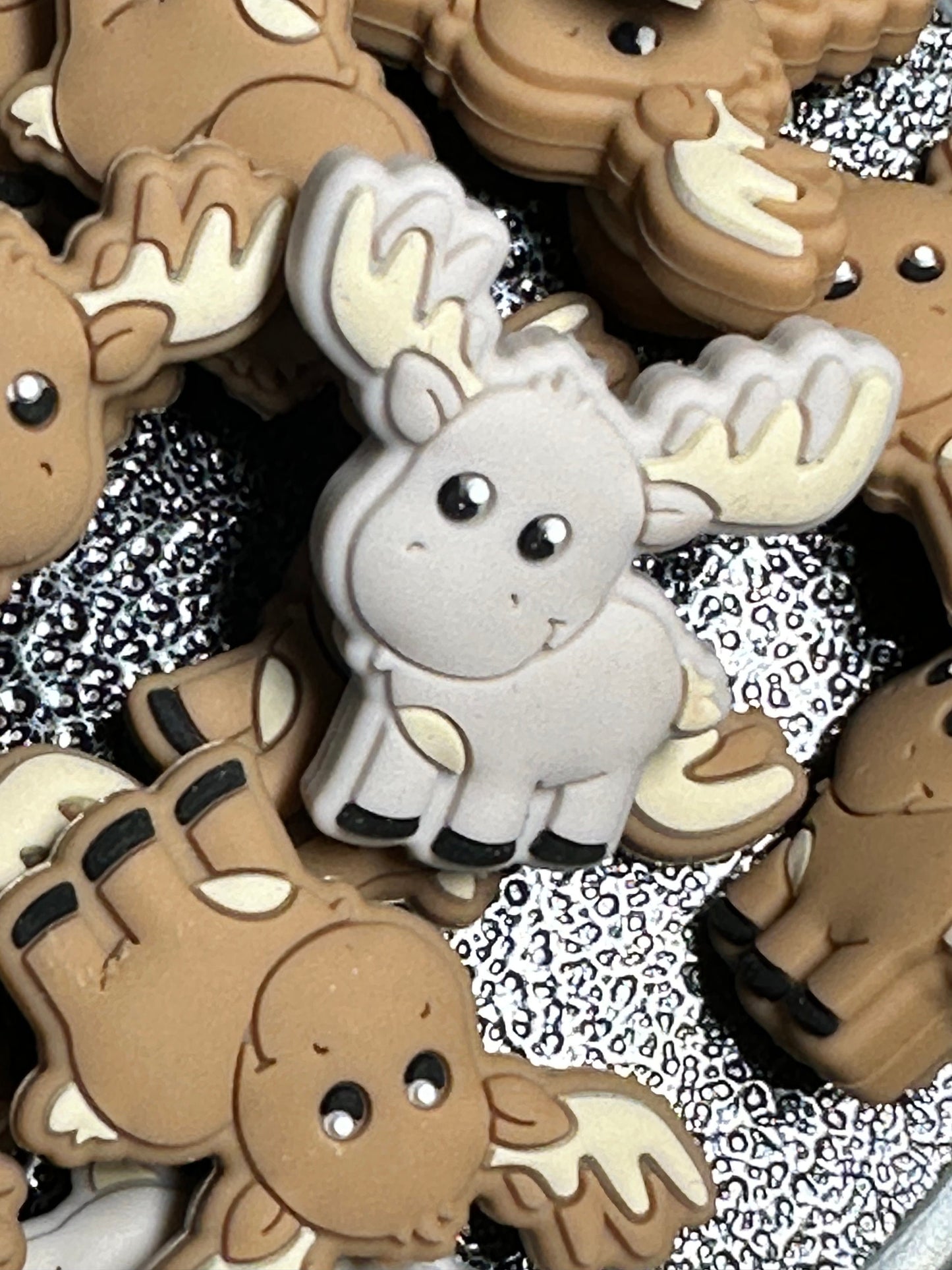 Moose Focal Bead/ antlers/ beadable pen/ Silicone bead/ keychain bead/