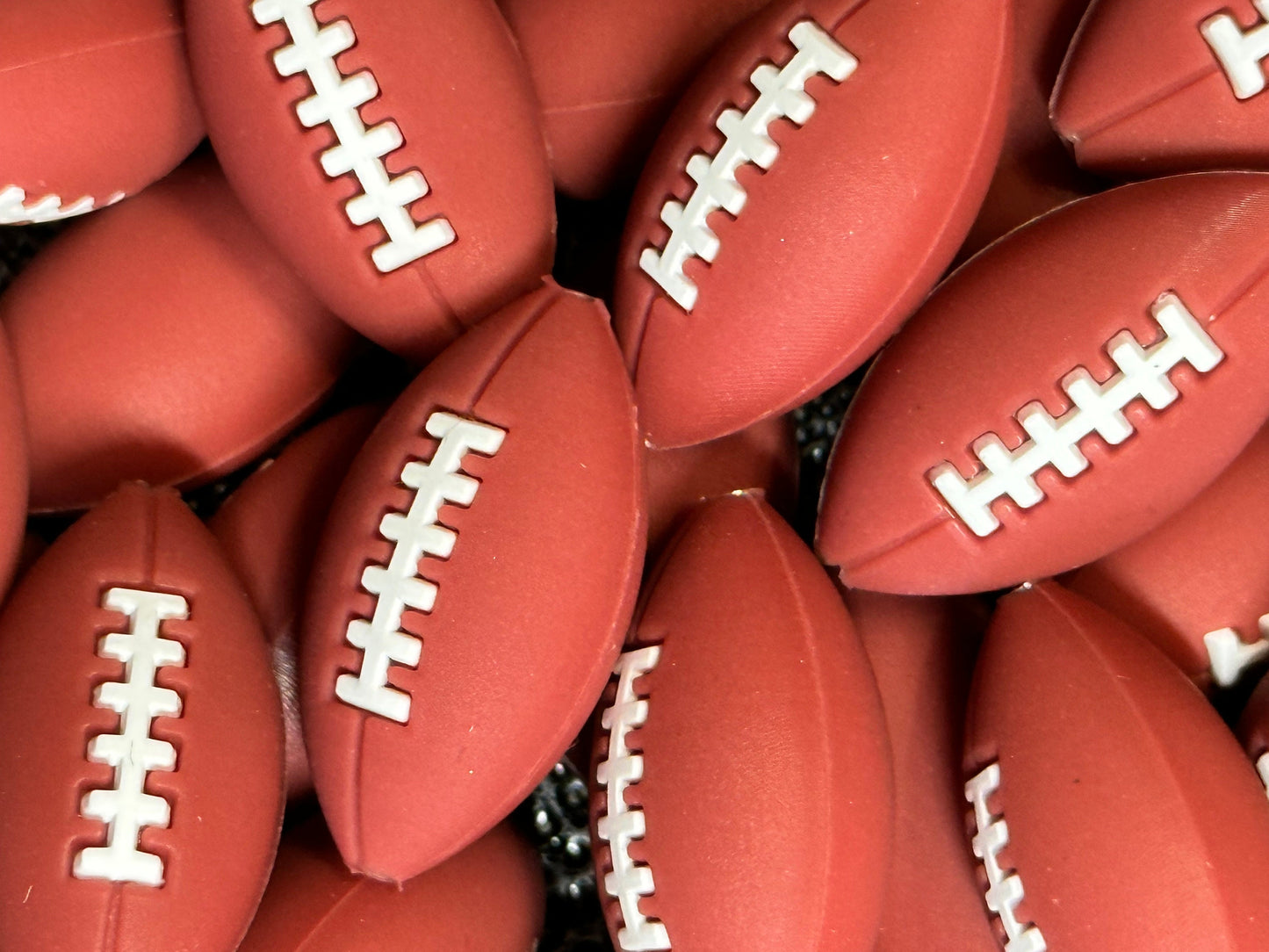 Football shaped / Focal Bead/ beadable pen/ Silicone bead/ keychain bead/ sports