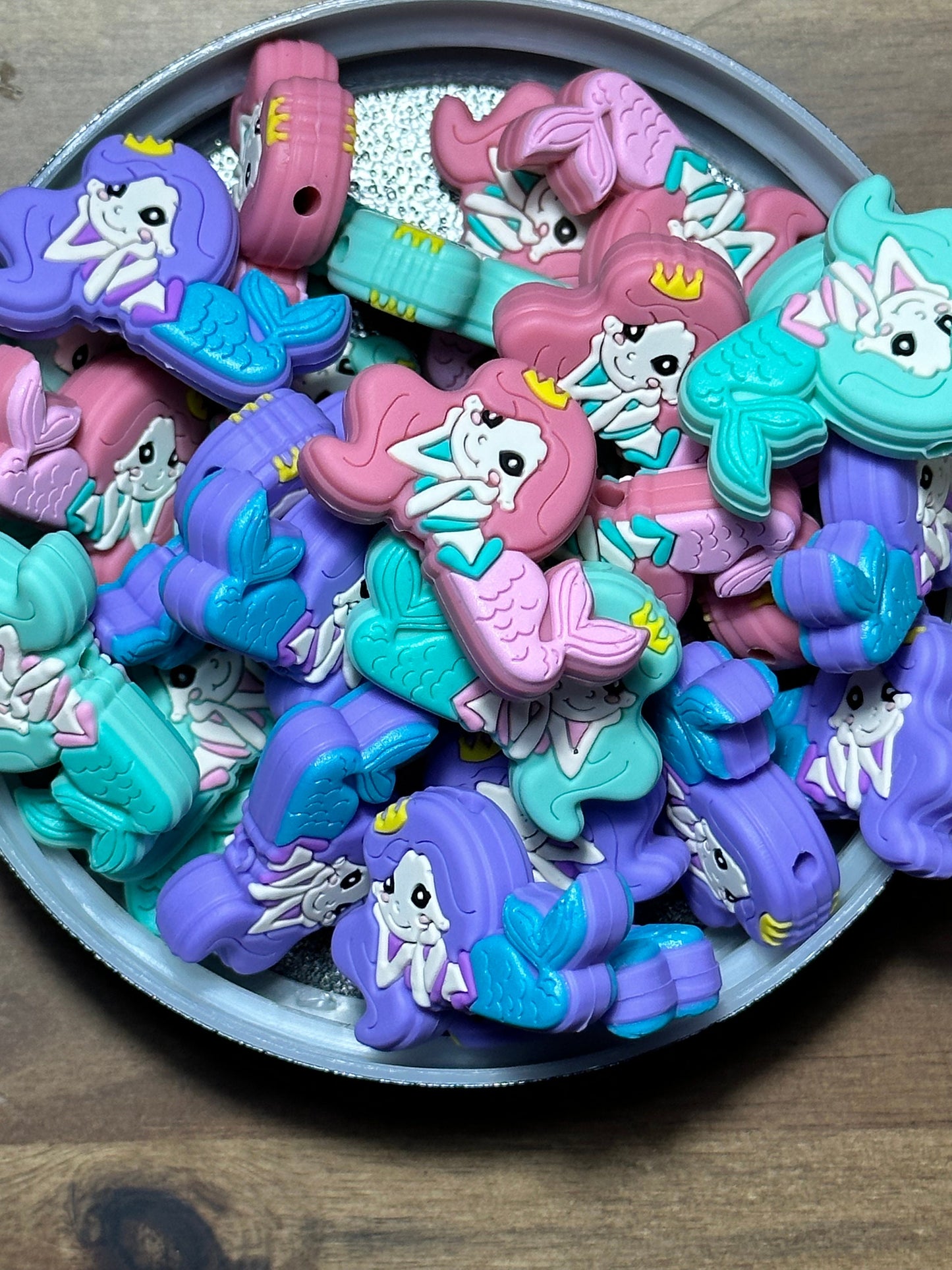 Mermaids/ Focal Bead/ beadable pen/ Silicone bead/ keychain bead/