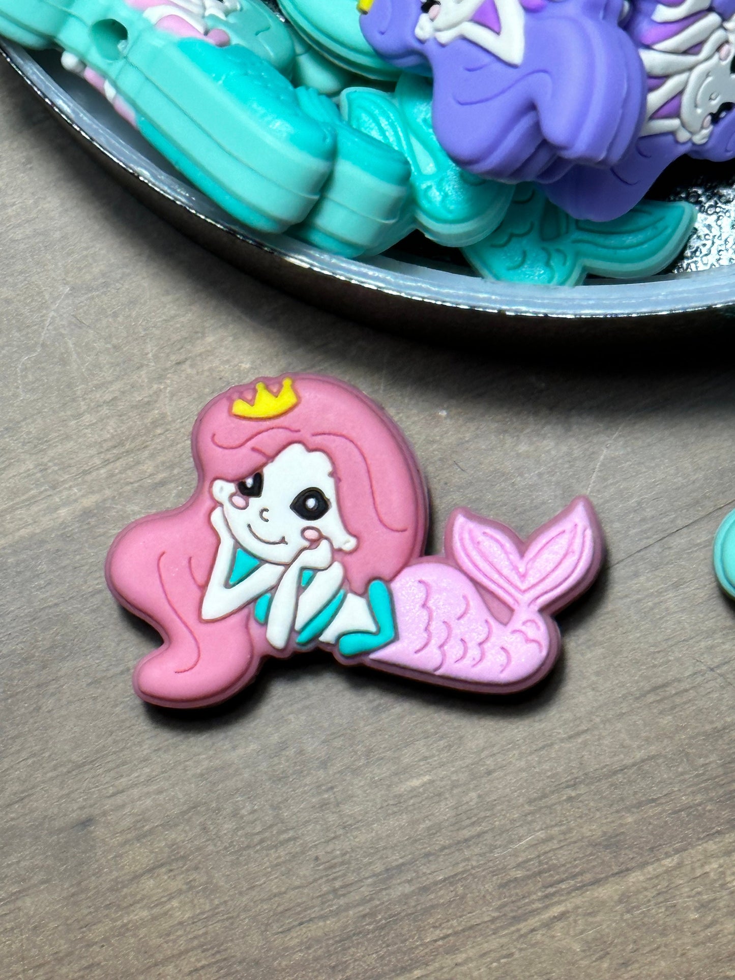 Mermaids/ Focal Bead/ beadable pen/ Silicone bead/ keychain bead/