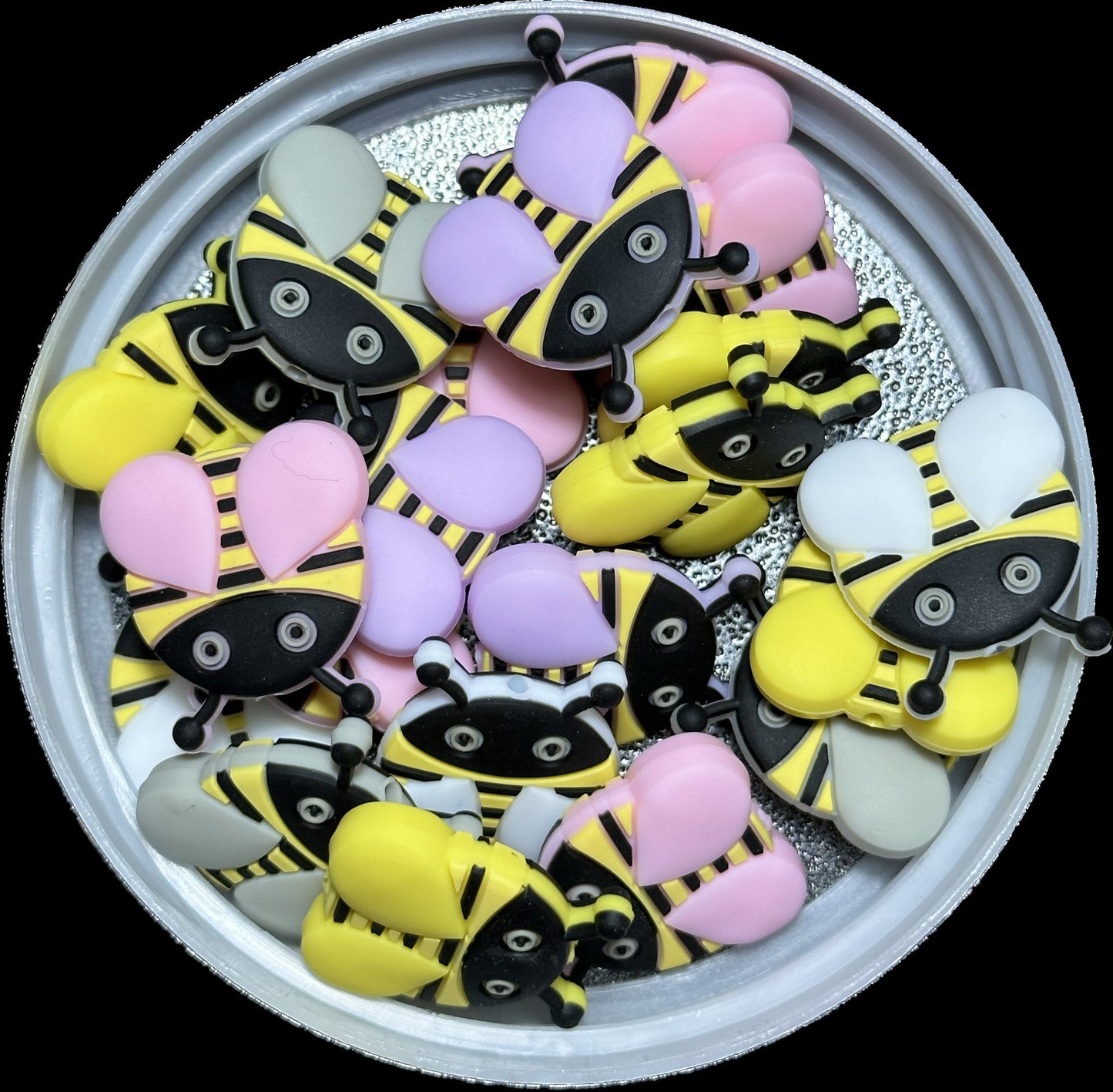 Bumble Bees Focal Bead/ beadable pen/ Silicone bead/ keychain bead/ Daisy/ Sunflower