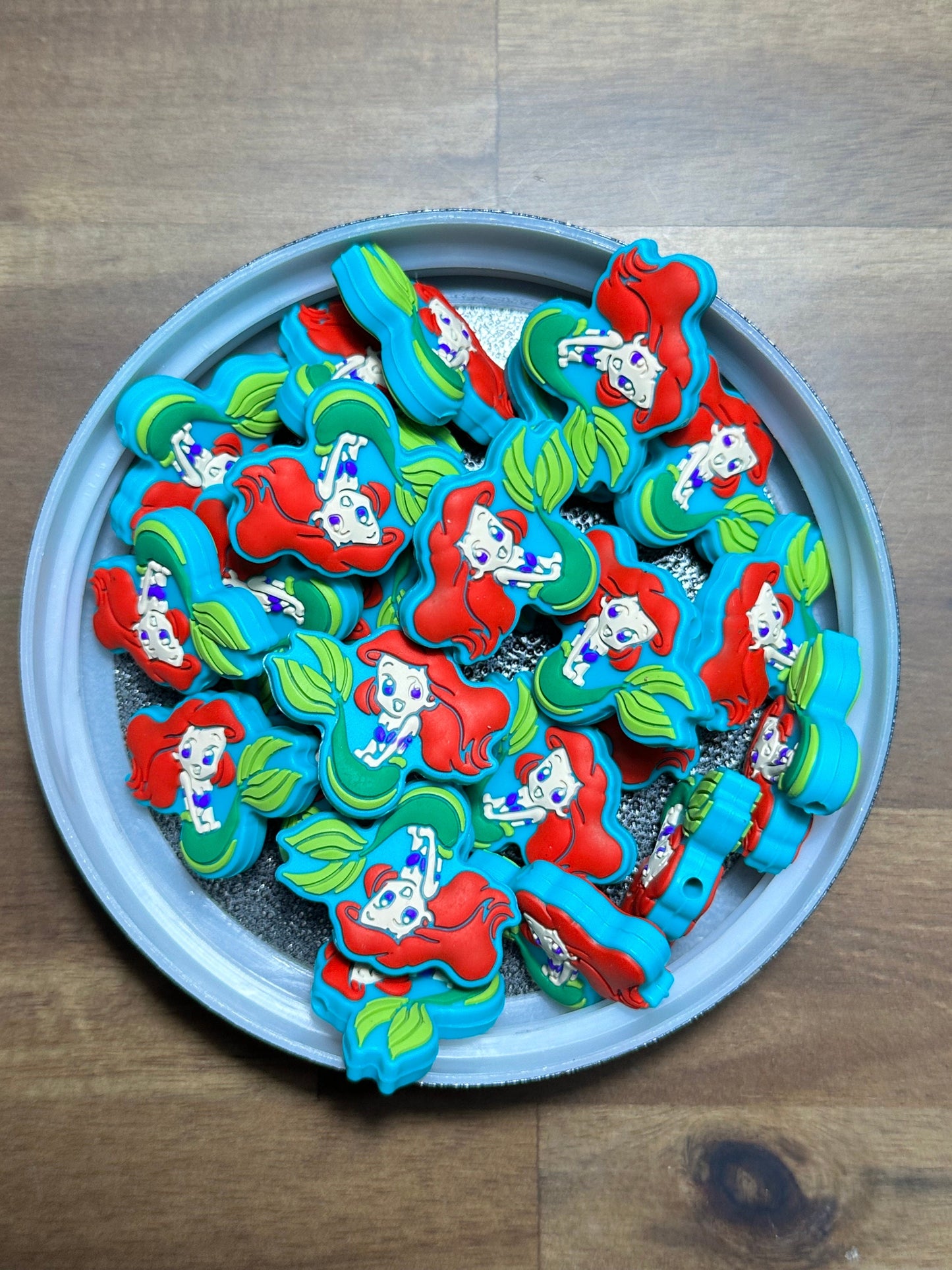 Focal Bead/ beadable pen/ Silicone bead/ keychain bead/ocean girl/ half fish
