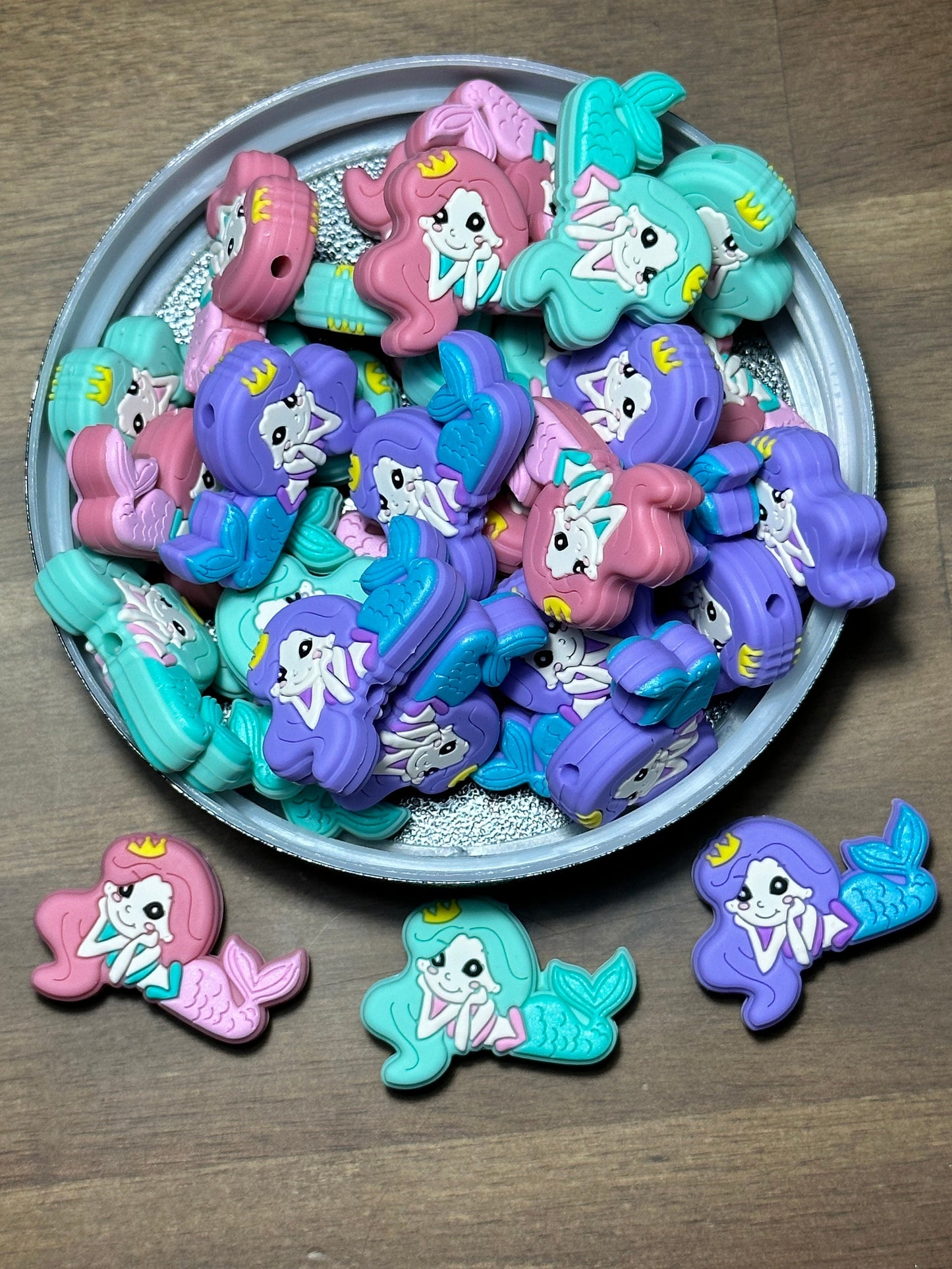 Mermaids/ Focal Bead/ beadable pen/ Silicone bead/ keychain bead/