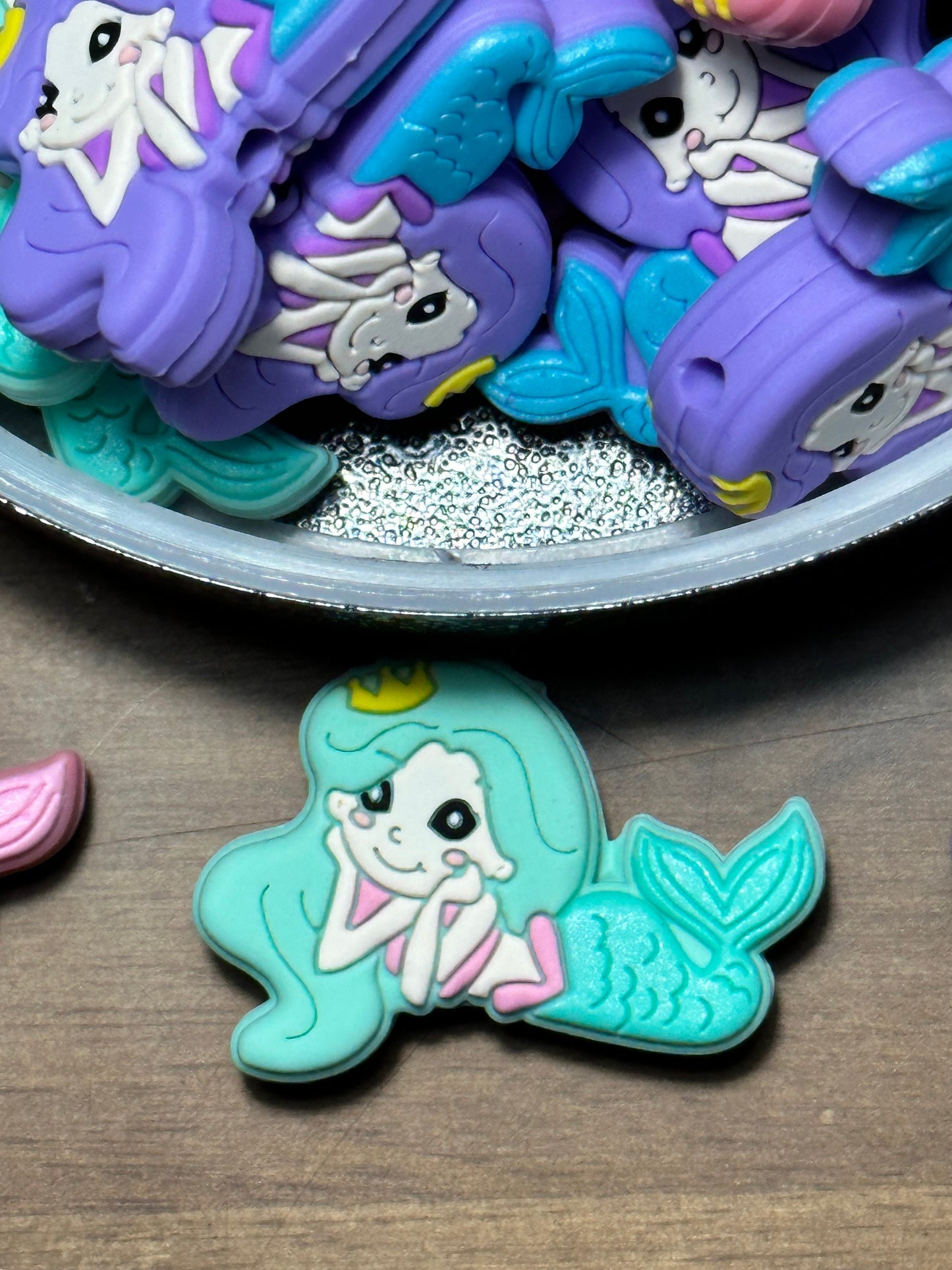 Mermaids/ Focal Bead/ beadable pen/ Silicone bead/ keychain bead/