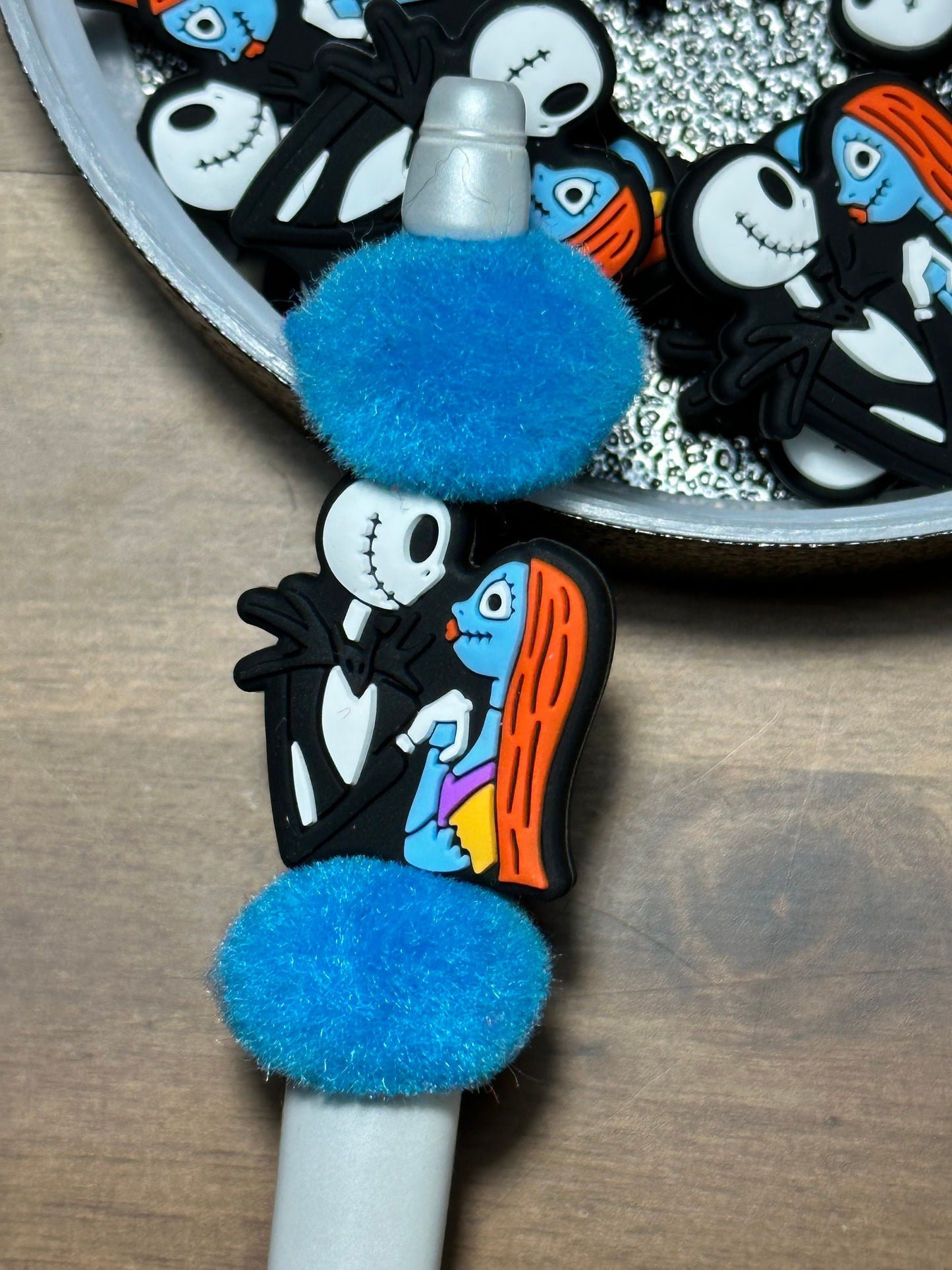 Scary couple / Focal Bead/ beadable pen/ Silicone bead/ keychain bead/horror/