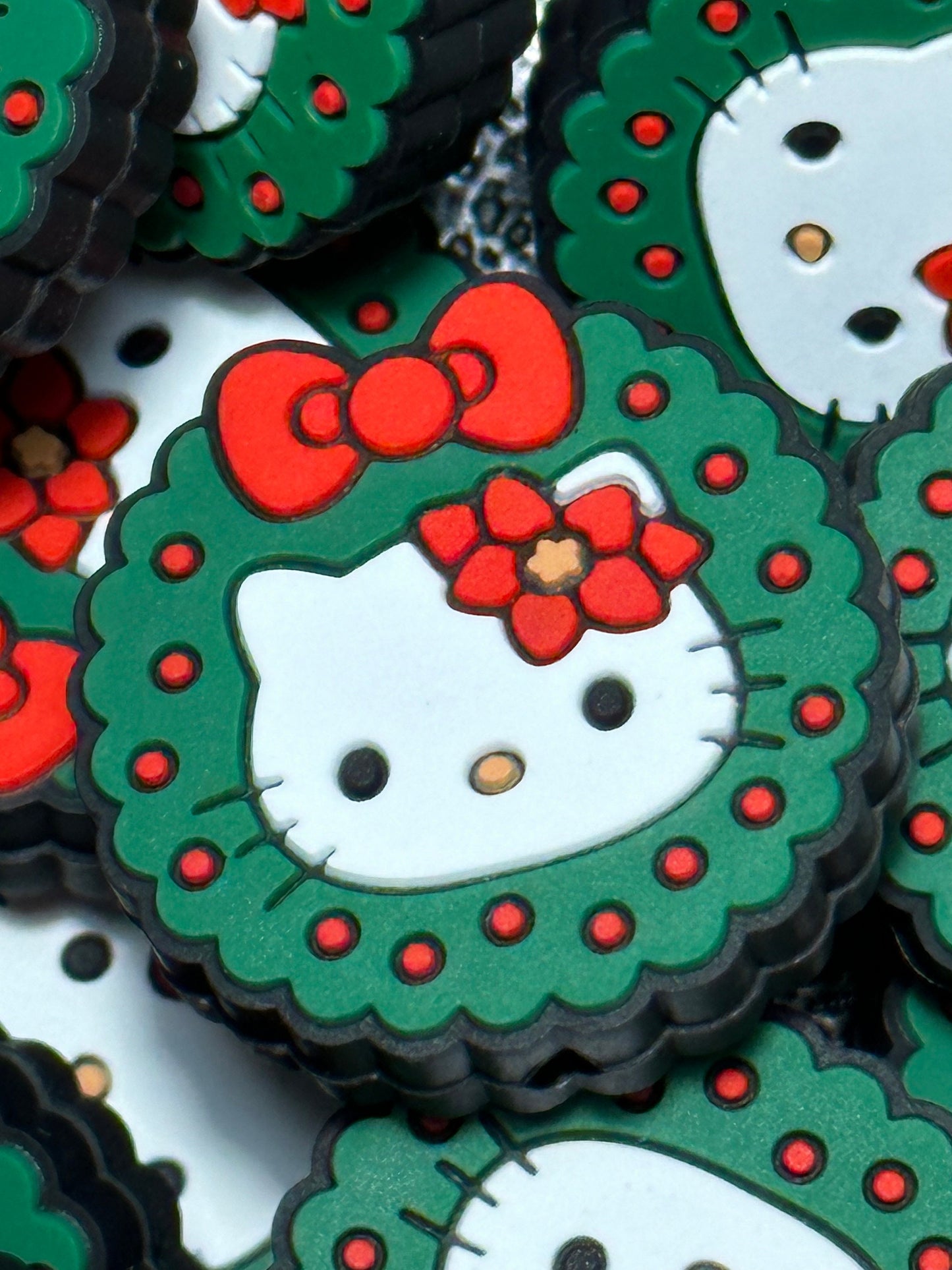 Focal Bead/ beadable pen/ Silicone bead/ keychain bead/ Christmas/wreath