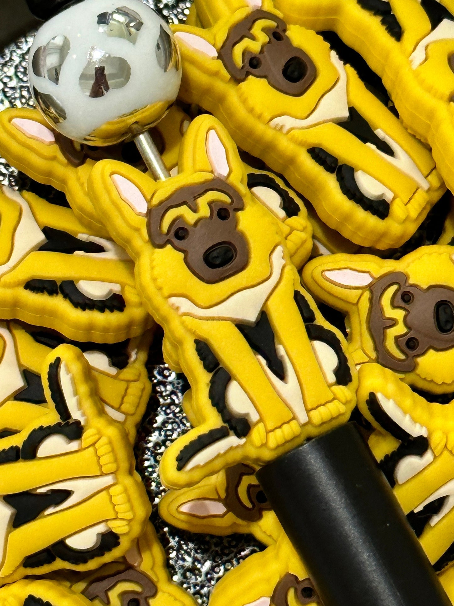 German Shepherd Dog beads/ Focal Bead/ beadable pen/ Silicone bead/ keychain bead/ pet