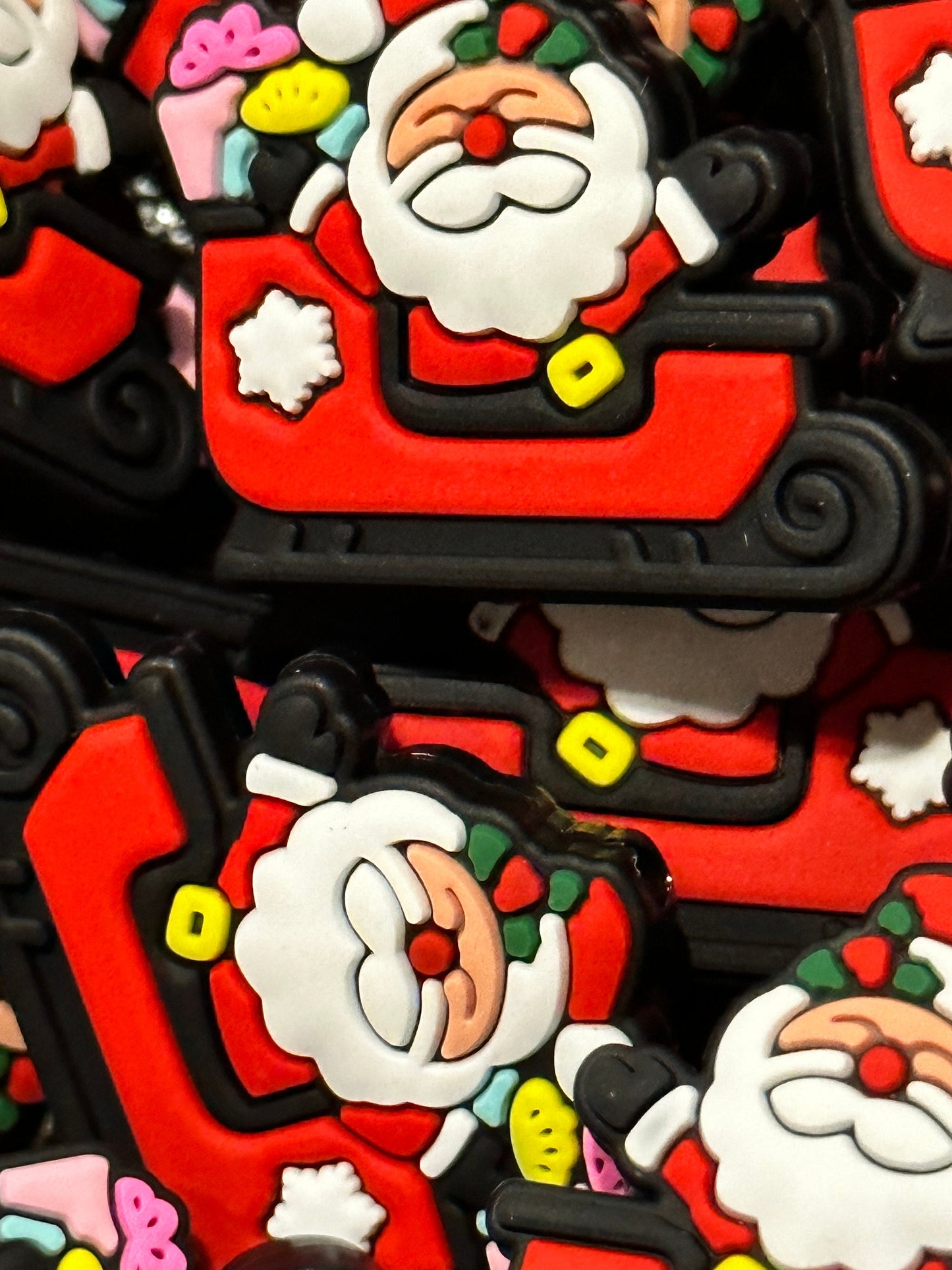 Santa Claus/ Sleigh/ Focal Bead/ beadable pen/ Silicone bead/ keychain bead/ Christmas
