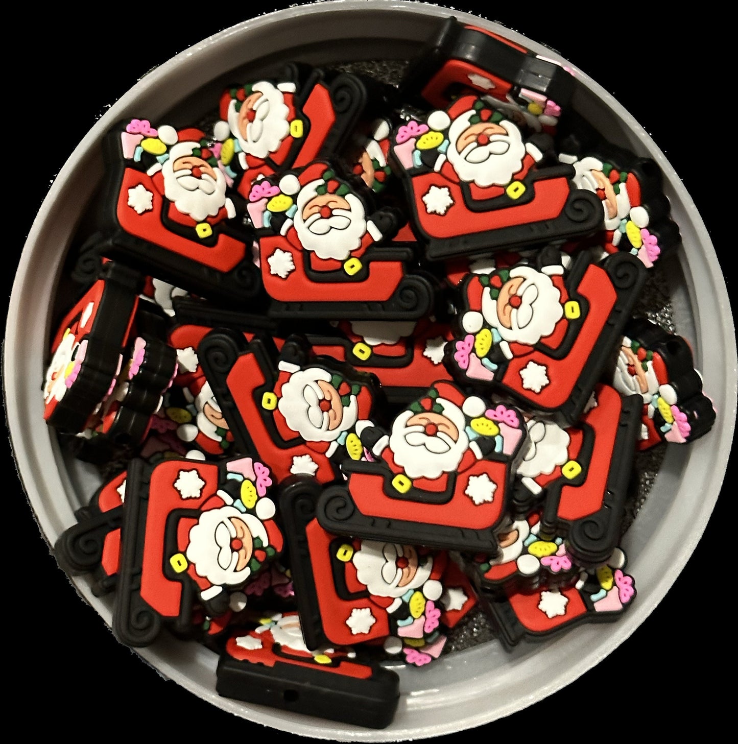 Santa Claus/ Sleigh/ Focal Bead/ beadable pen/ Silicone bead/ keychain bead/ Christmas