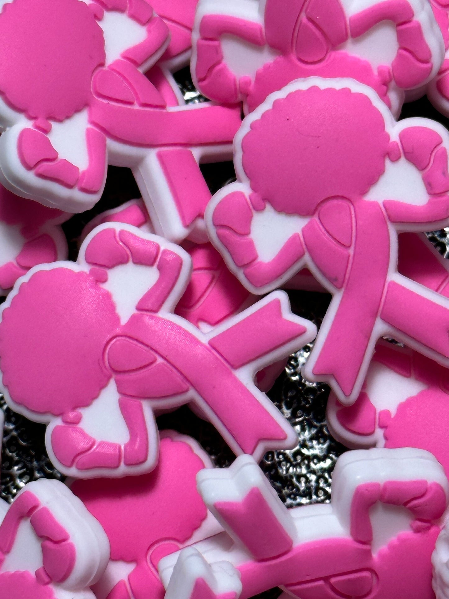 Cancer Survivor / Focal Bead/ beadable pen/ Silicone bead/ keychain bead/ Pink ribbon/ breast cancer