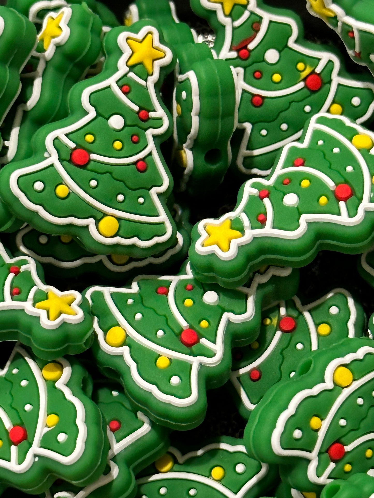 Holiday/ Christmas tree/ Focal Bead/ beadable pen/ Silicone bead/ keychain bead/ Christmas