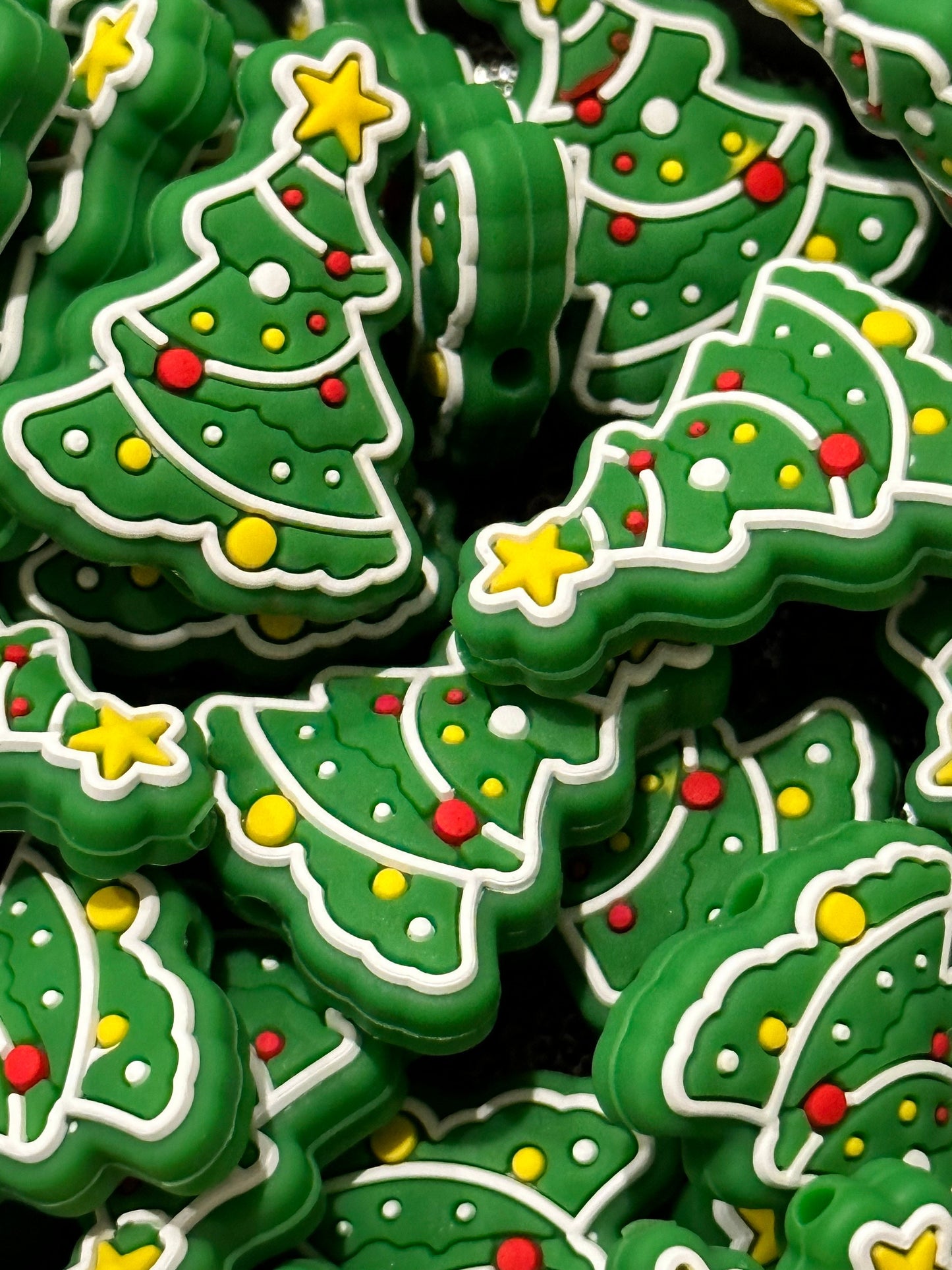 Holiday/ Christmas tree/ Focal Bead/ beadable pen/ Silicone bead/ keychain bead/ Christmas