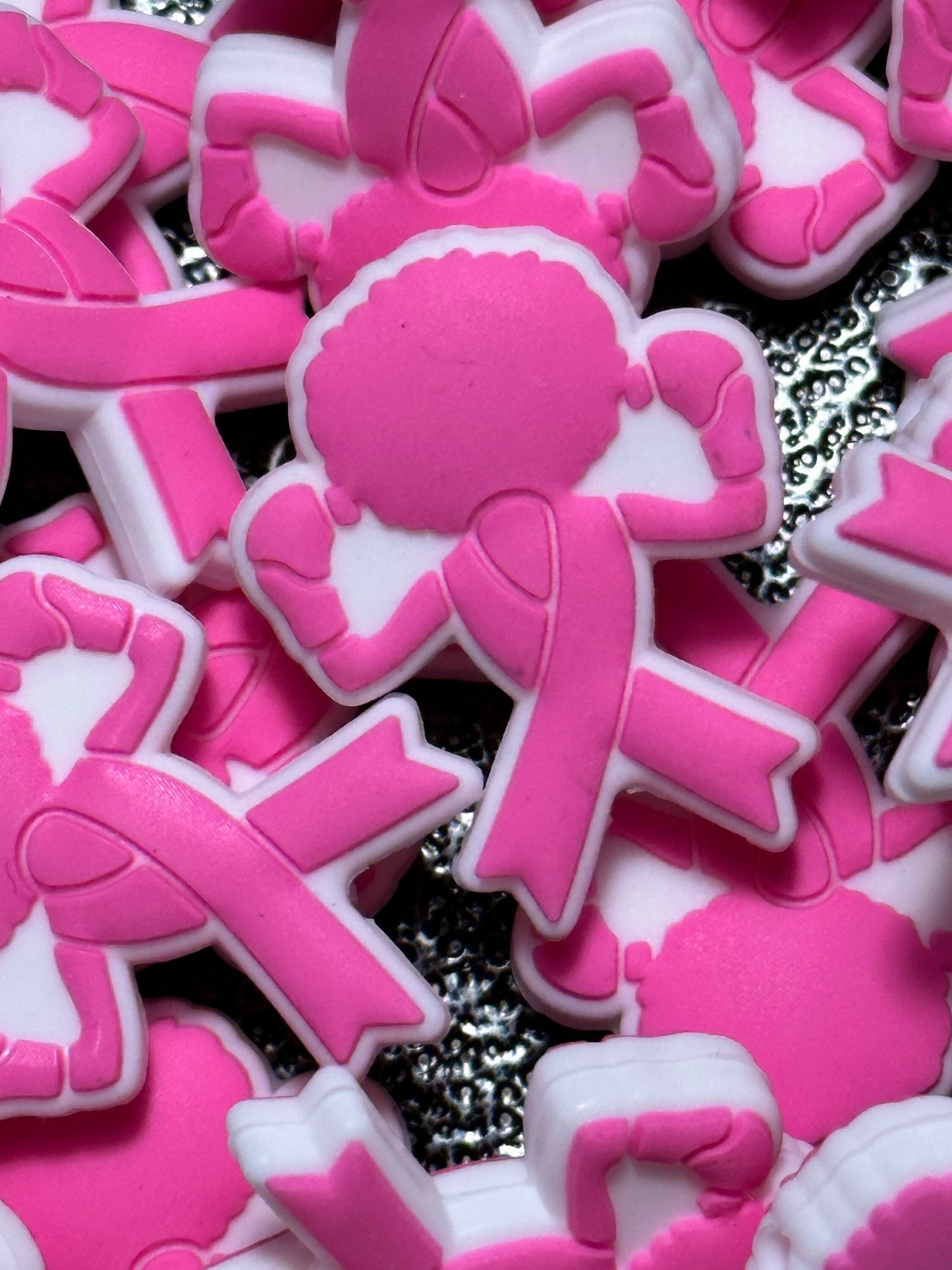 Cancer Survivor / Focal Bead/ beadable pen/ Silicone bead/ keychain bead/ Pink ribbon/ breast cancer