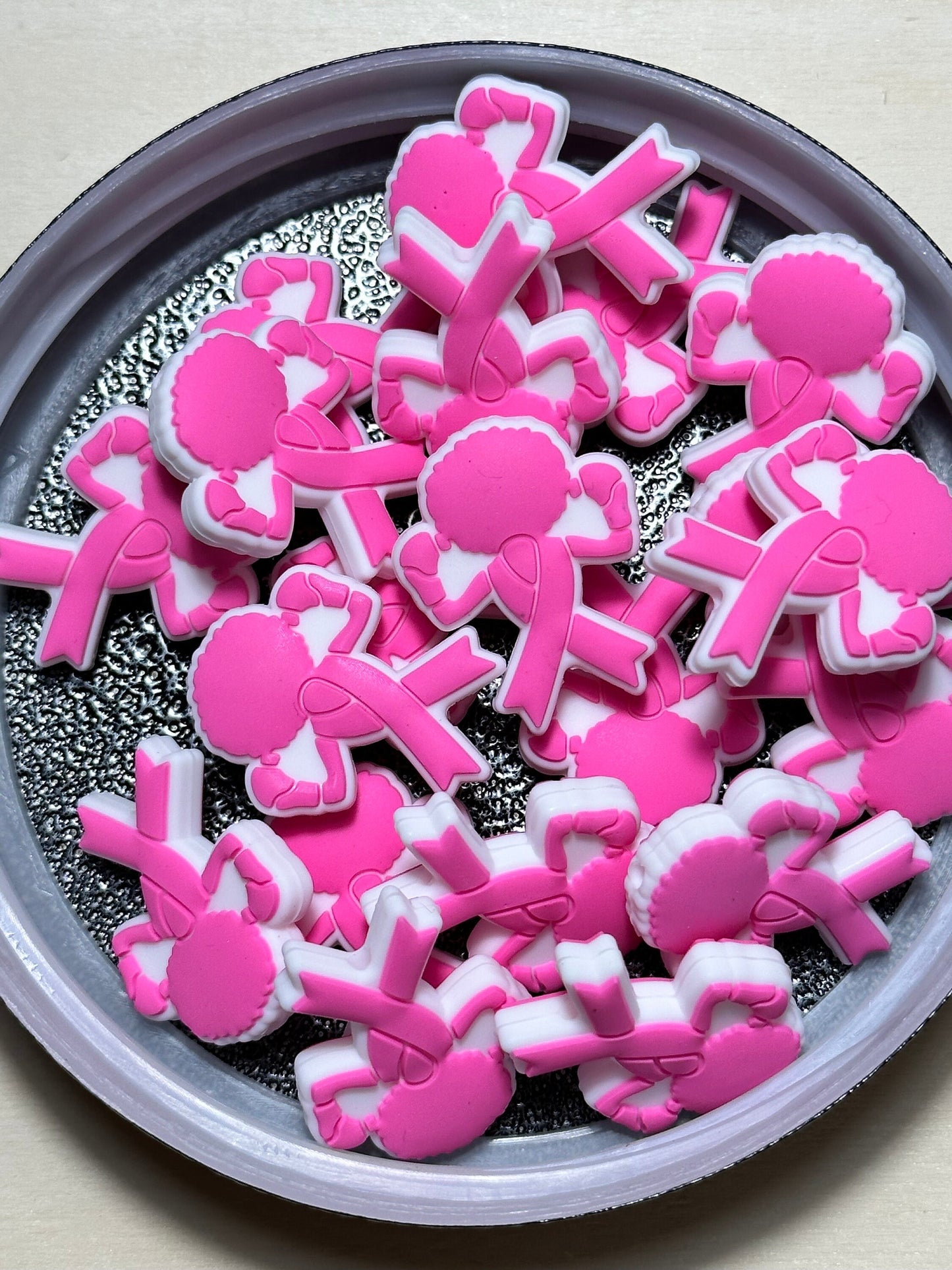 Cancer Survivor / Focal Bead/ beadable pen/ Silicone bead/ keychain bead/ Pink ribbon/ breast cancer
