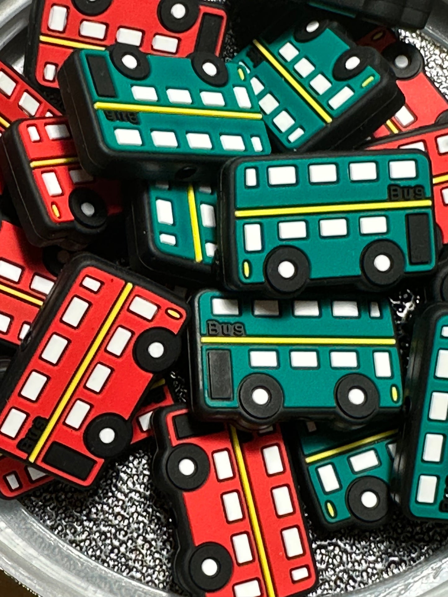 Double Decker bus/Focal Bead/ beadable pen/ Silicone bead/ keychain beads/ London