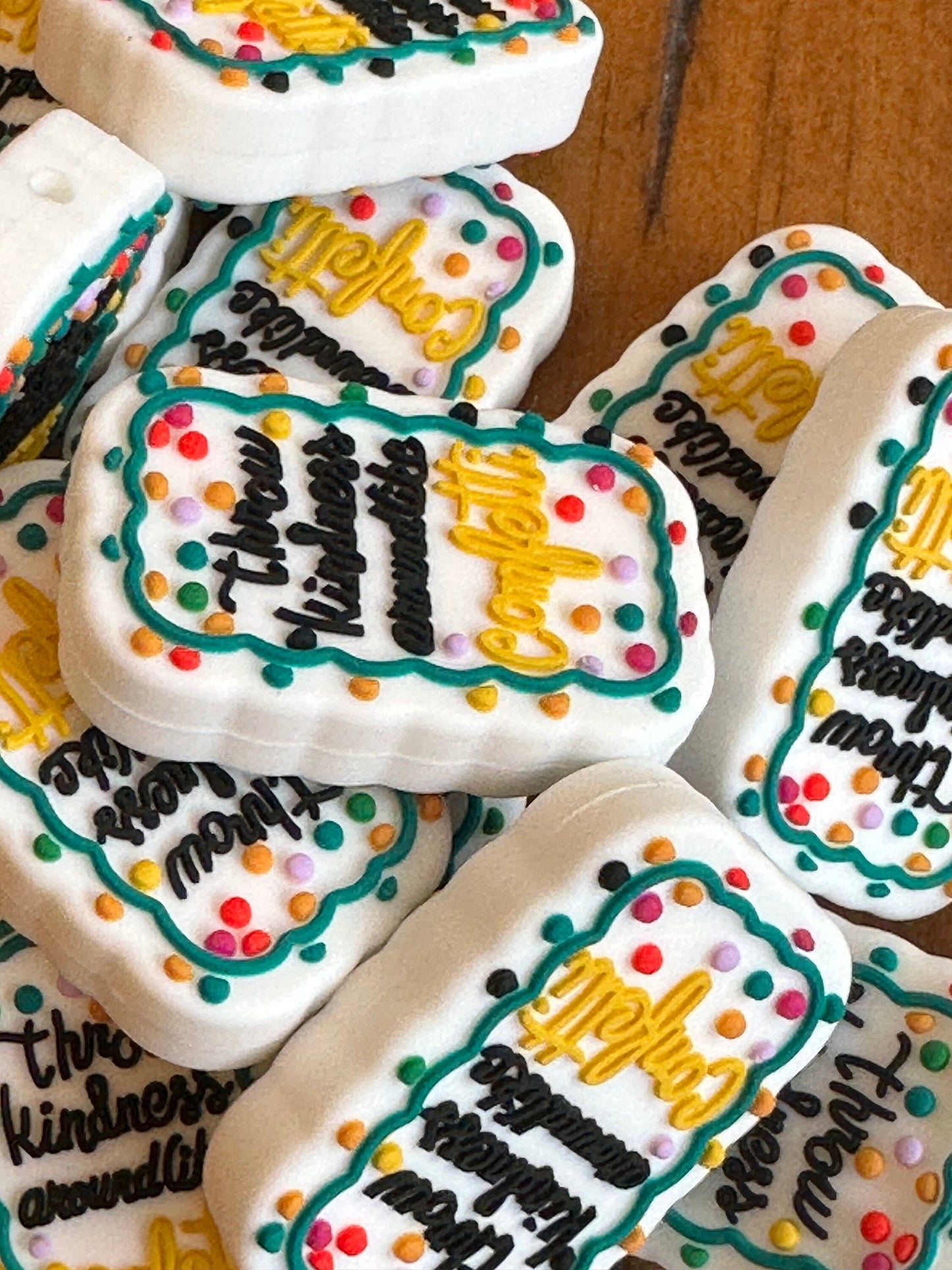 Kindness/ confetti/Focal Bead/ teacher / beadable pen/Silicone bead/ keychain bead/