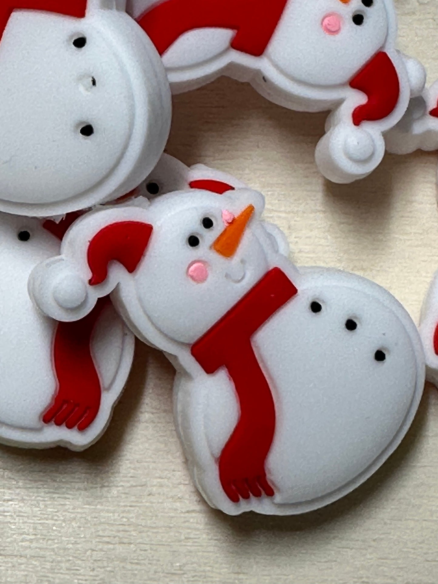 Christmas/ Snowman/ Focal Bead/ beadable pen/ Silicone bead/ keychain bead/ Christmas