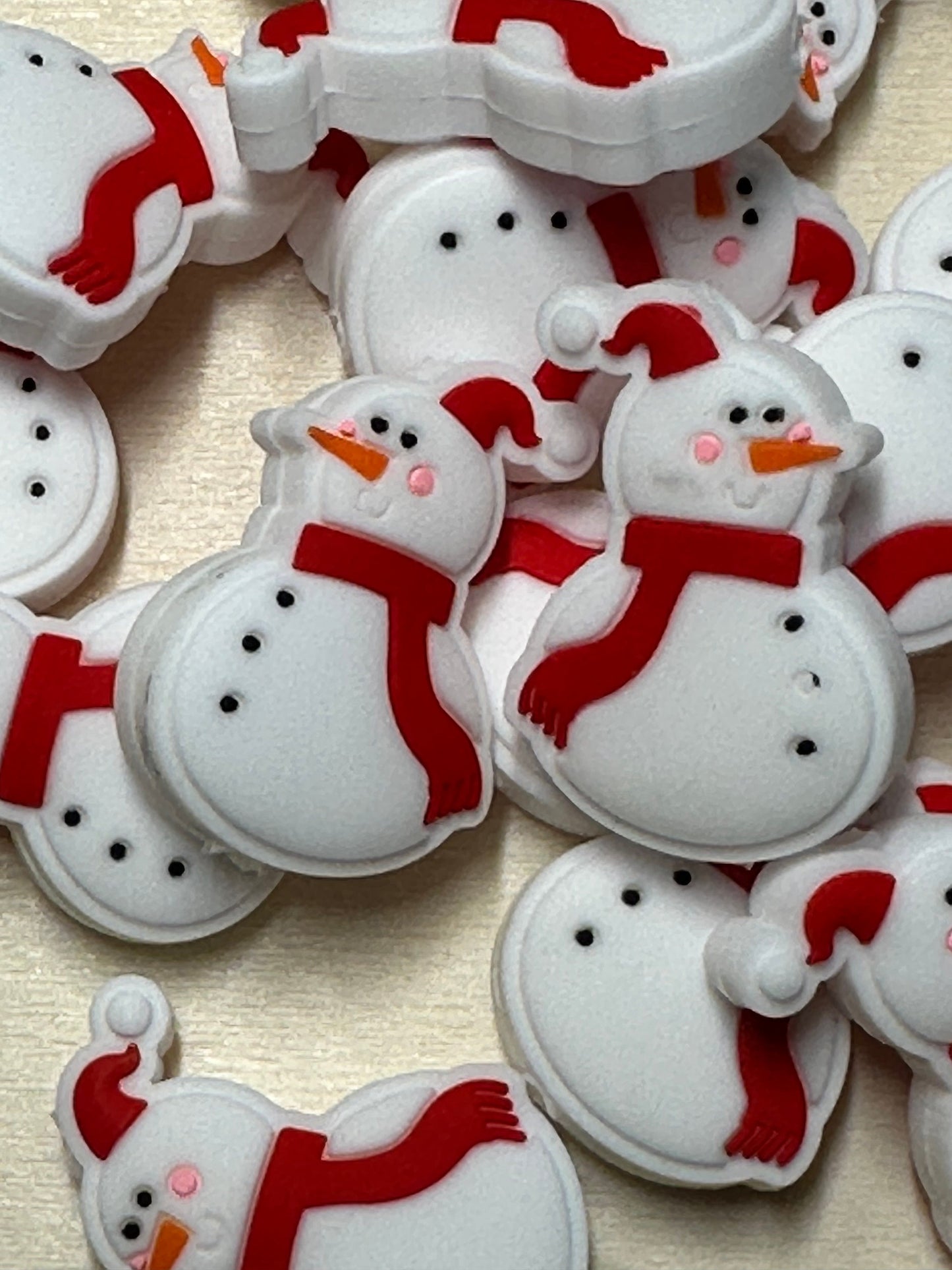 Christmas/ Snowman/ Focal Bead/ beadable pen/ Silicone bead/ keychain bead/ Christmas