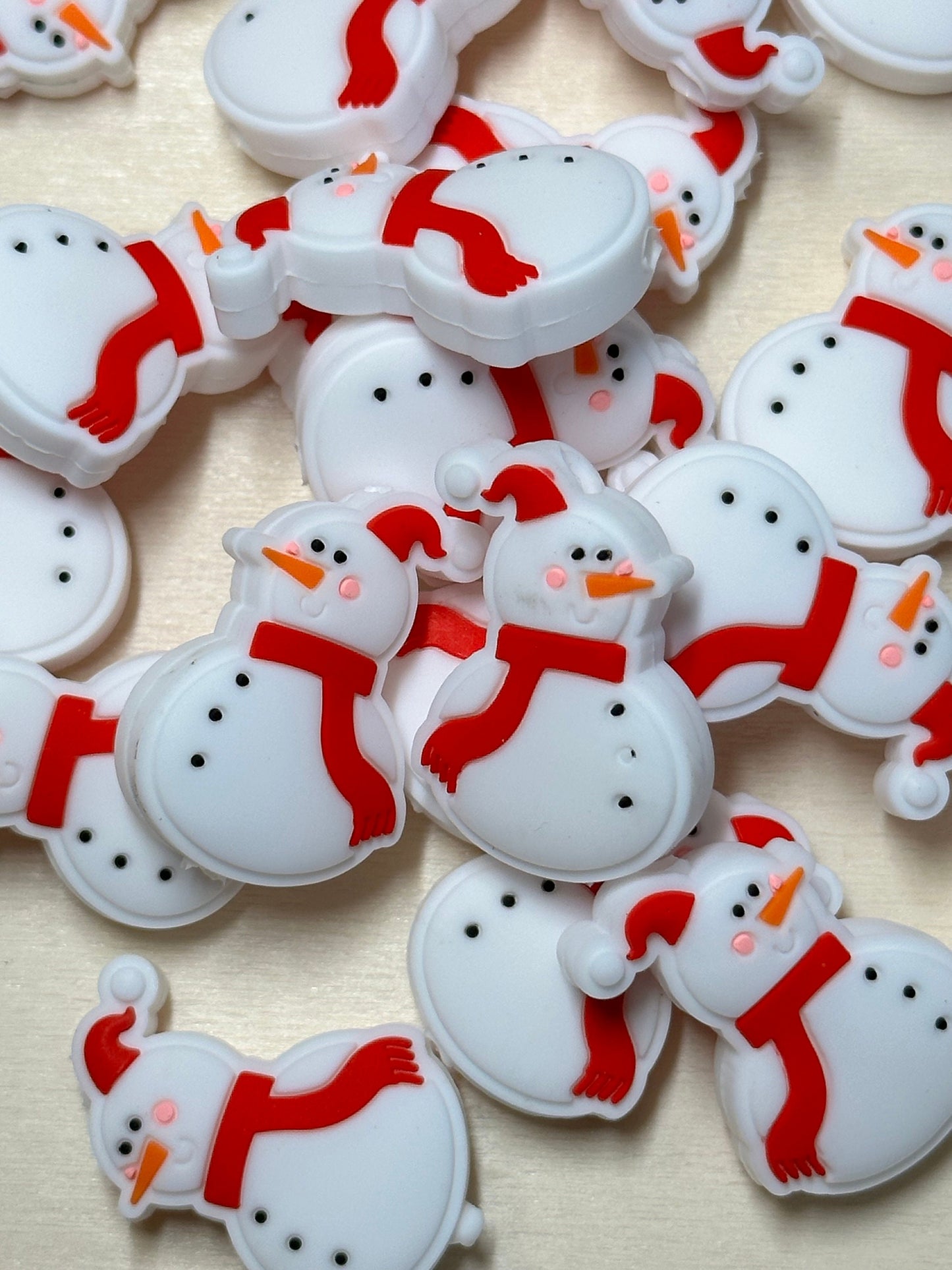 Christmas/ Snowman/ Focal Bead/ beadable pen/ Silicone bead/ keychain bead/ Christmas