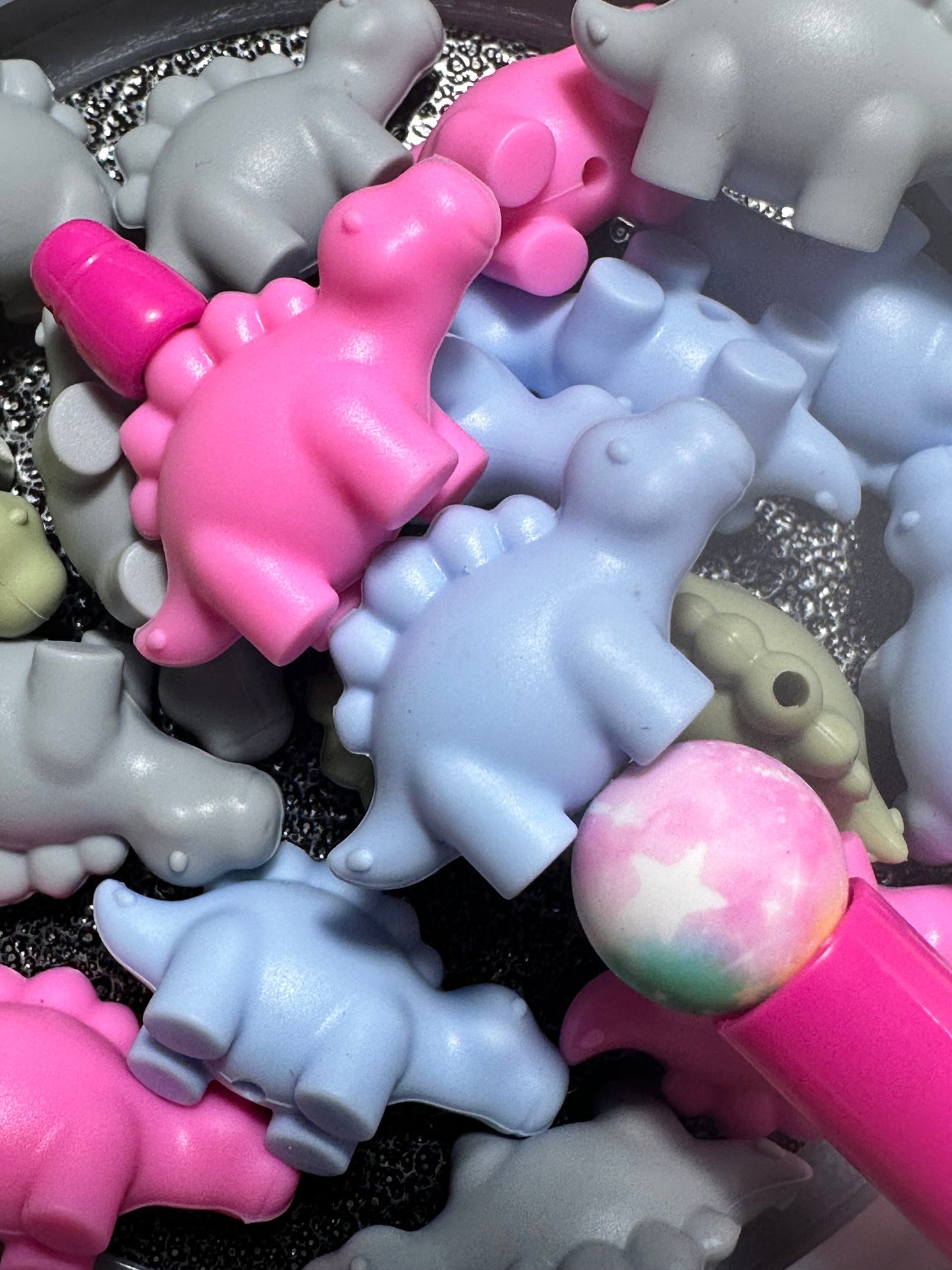 DINOSAUR 1 / Focal Bead/ beadable pen/ Silicone bead/ keychain beads/