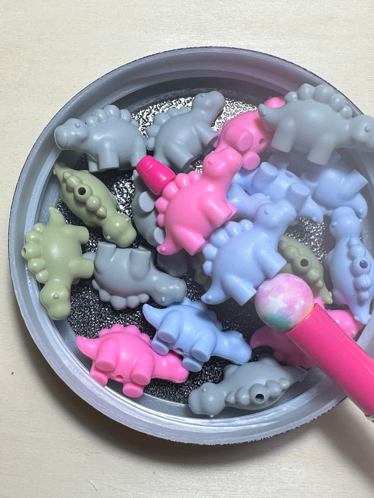 DINOSAUR 1 / Focal Bead/ beadable pen/ Silicone bead/ keychain beads/