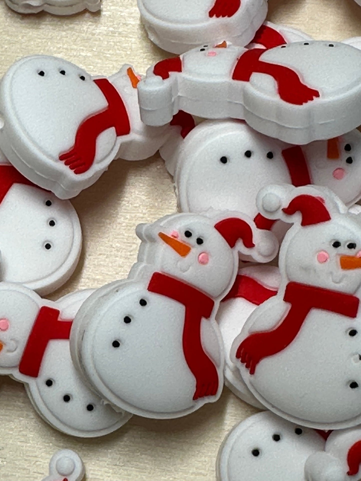 Christmas/ Snowman/ Focal Bead/ beadable pen/ Silicone bead/ keychain bead/ Christmas