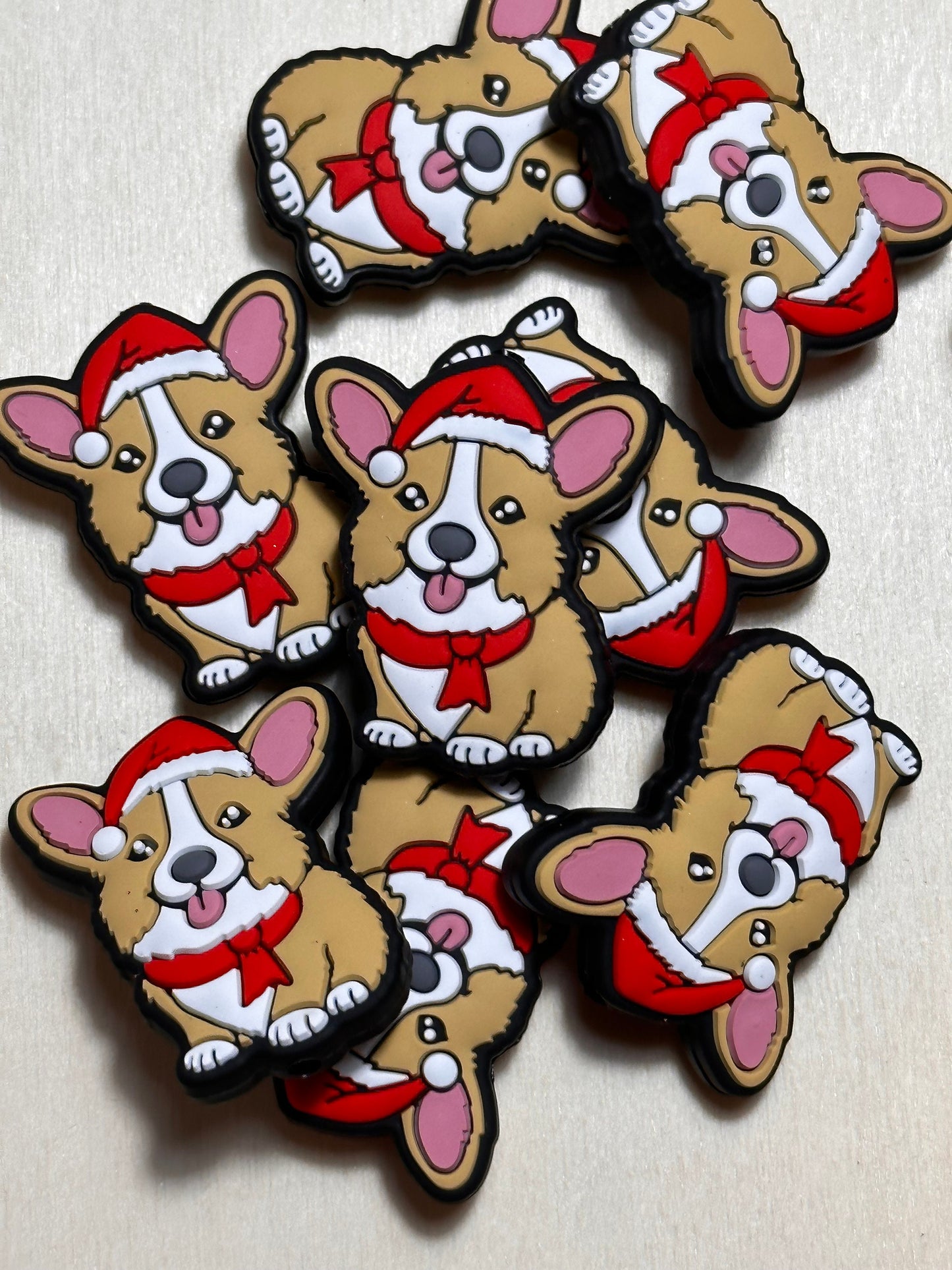 Christmas Focal Bead/ beadable pen/ Silicone bead/ animal/ keychain bead/ puppy/