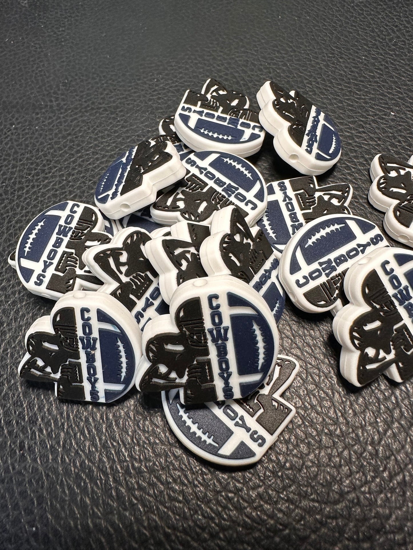 Cowboys focal beads/ NFL / Focal Bead/ beadable pen/ Silicone bead/ keychain bead / Football/ helmet/