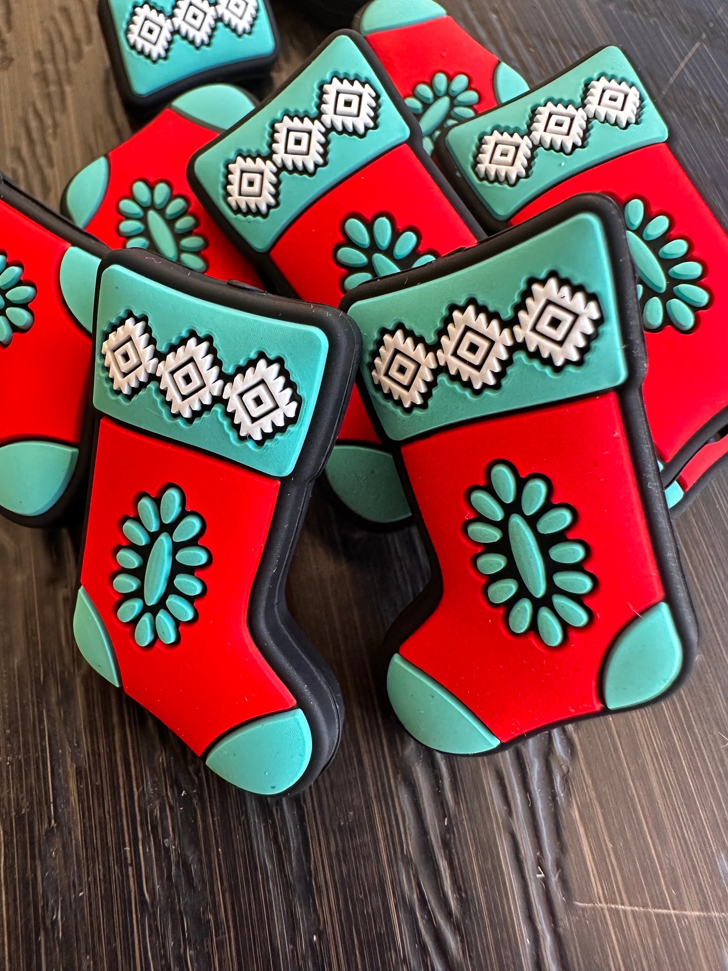 Christmas/ Focal Bead/ beadable pen/ Silicone bead/ keychain bead/ stocking