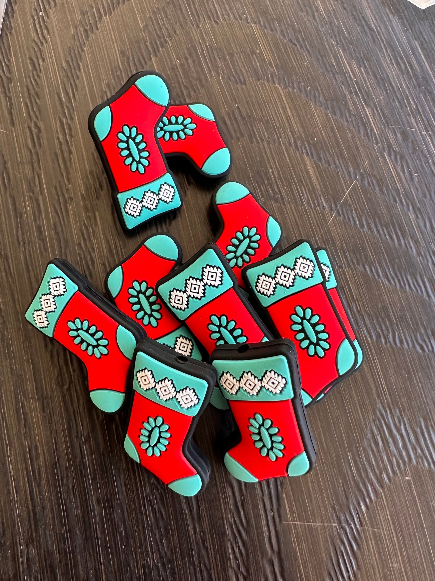 Christmas/ Focal Bead/ beadable pen/ Silicone bead/ keychain bead/ stocking